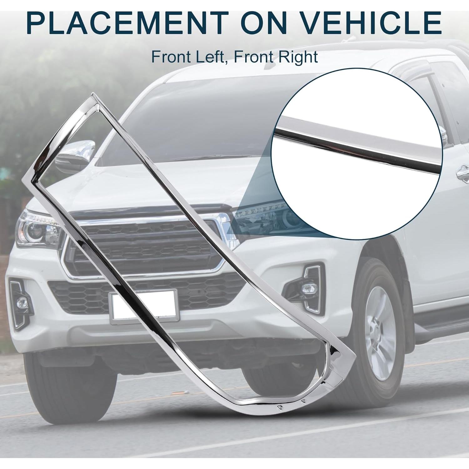 Bisel de Recubrimiento de Faros TUCKBOLD para Toyota HILUX REVO 2015-2017