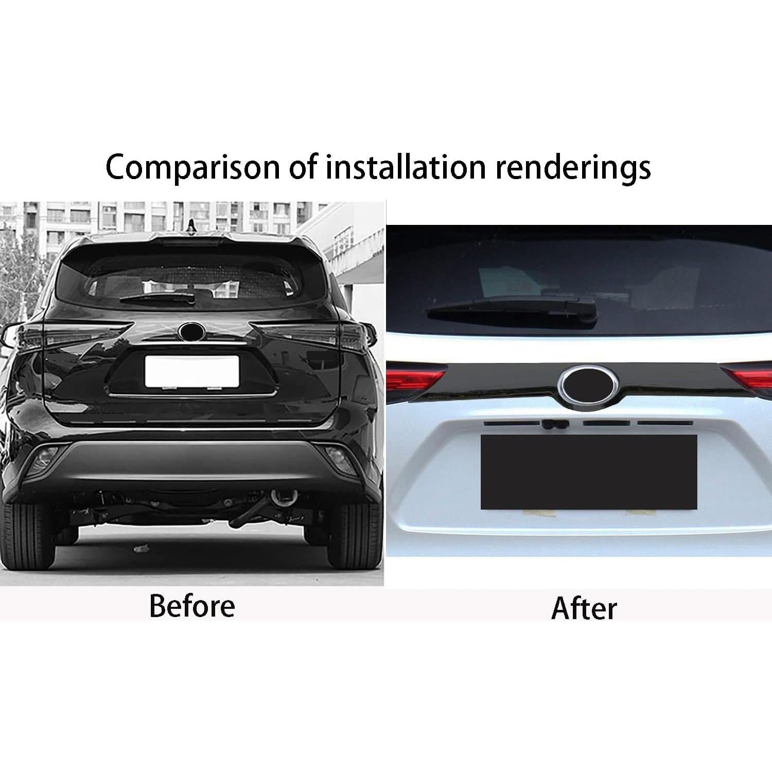 Protector de Rejilla de Puerta Trasera Toyota Highlander 2021-2025 Negro ABS