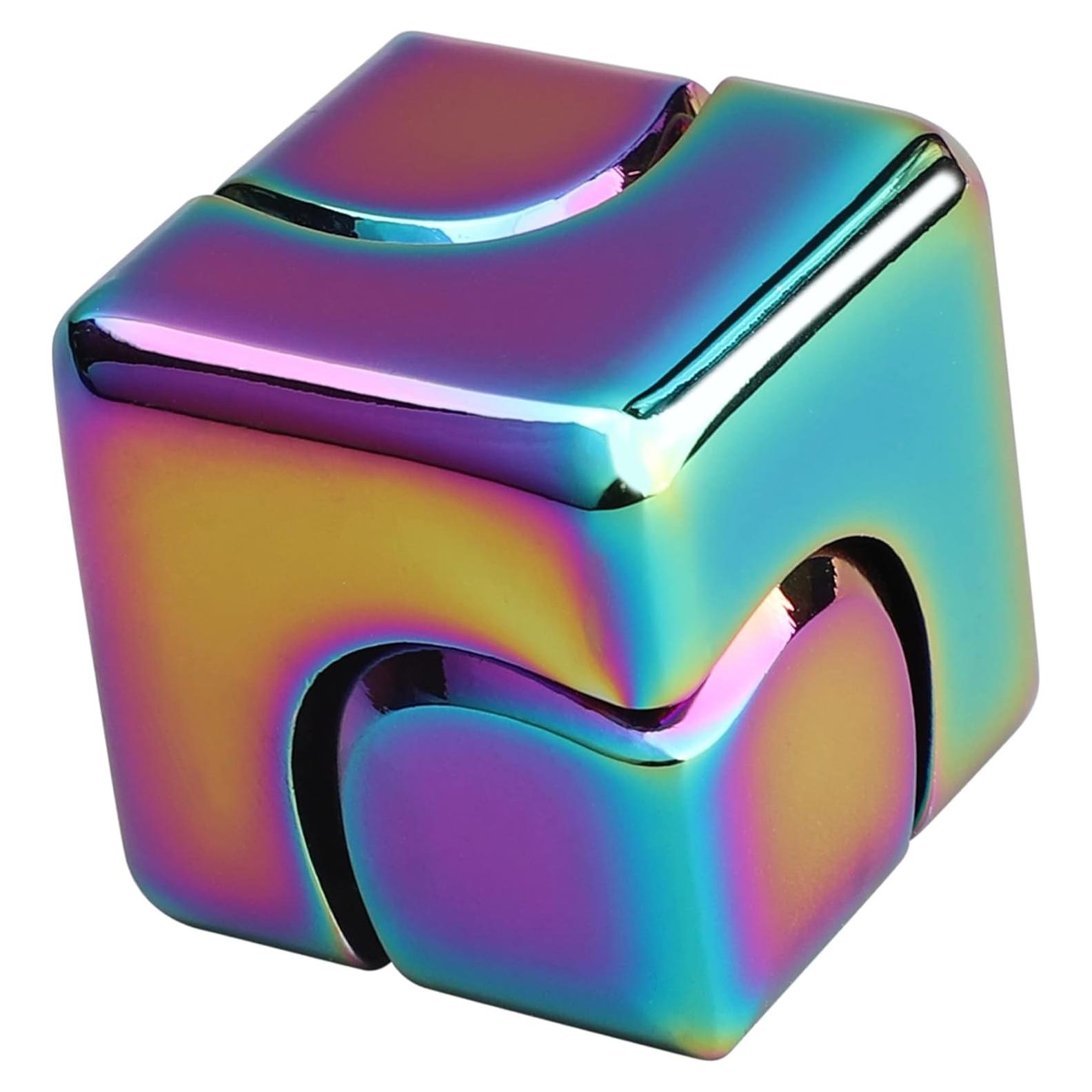 Spinner Cubo Antiestrés Umnodobn 2-en-1 Metálico Multicolor