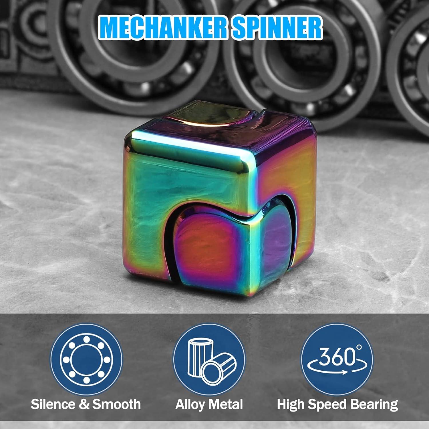Spinner Cubo Antiestrés Umnodobn 2-en-1 Metálico Multicolor