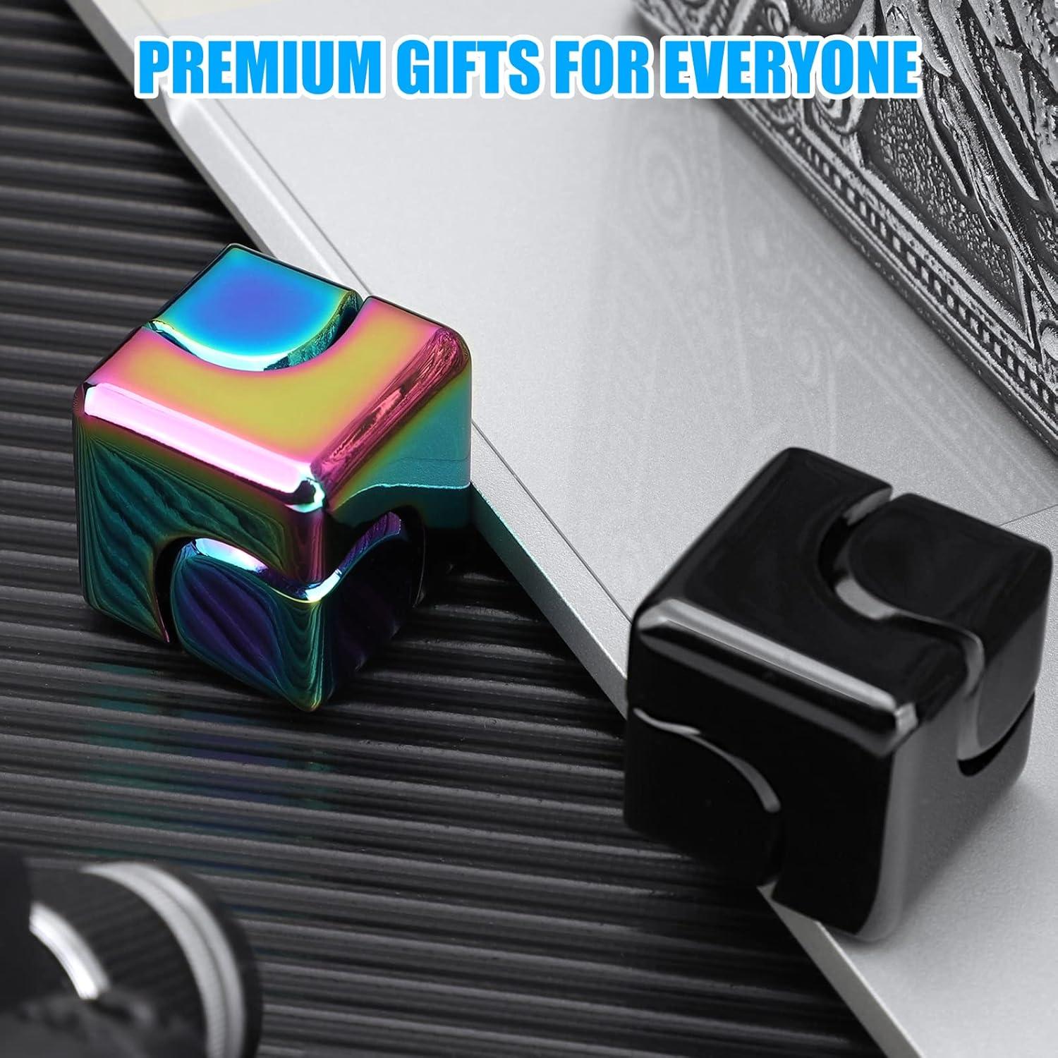 Spinner Cubo Antiestrés Umnodobn 2-en-1 Metálico Multicolor