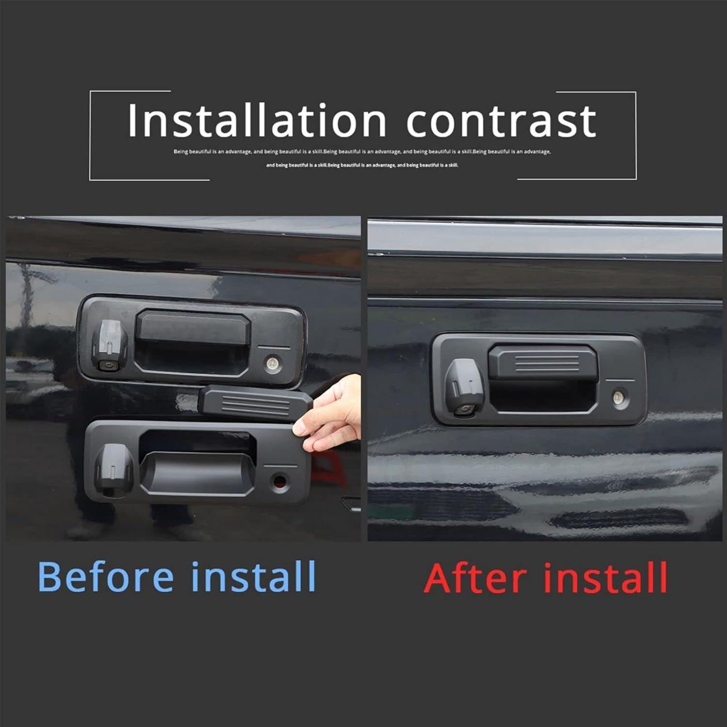 Cubierta de Mango de Maletero TOYCIDFG Negro Mate para Toyota Tundra 2014-2021