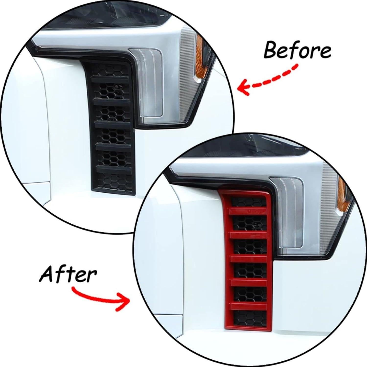 Cubierta de Rejilla de Faro Toyota Tundra 2022-2025 Rojo