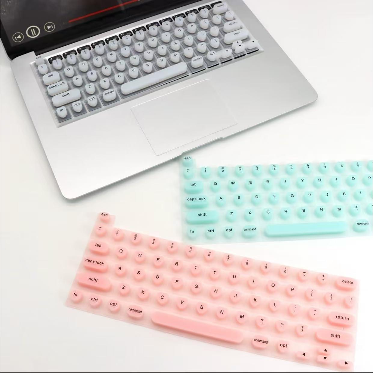 Cubierta de Teclado de Silicona para Uñas Largas - Negro