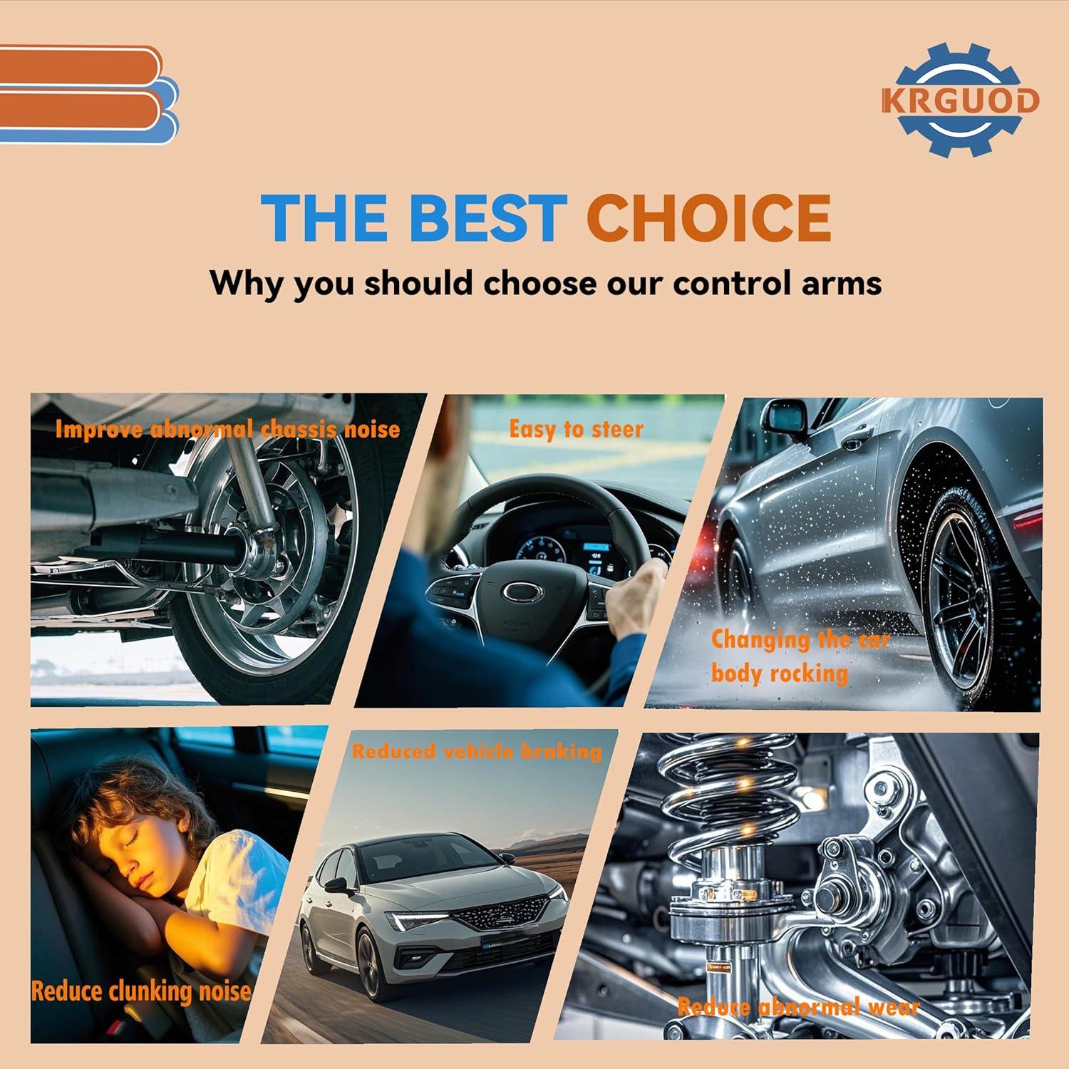 Kit de Suspensión Inferior Delantera KRGUOD 10 Piezas Toyota Corolla 2003-2008