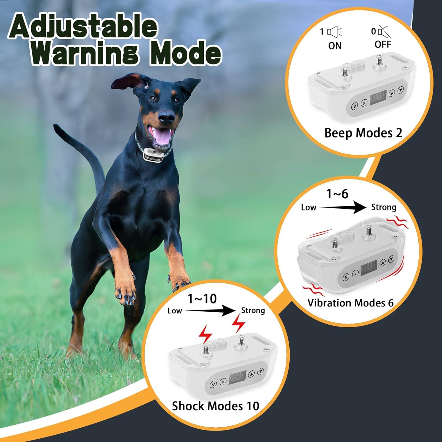 Sistema de Cerca Inalámbrica GPS Petsfun para 2 Perros - 990m