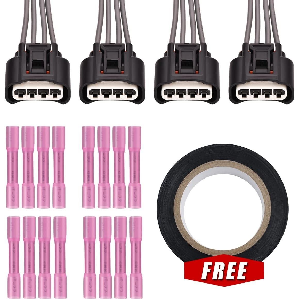 Juego de 4 Bobinas de Encendido UF333 + Conectores Toyota