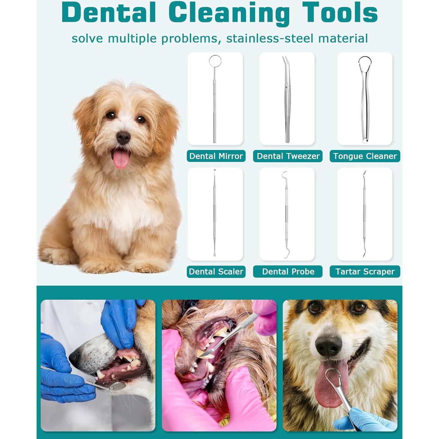 Kit de Limpieza Dental Ultrasónica para Perros Petbank 12 en 1