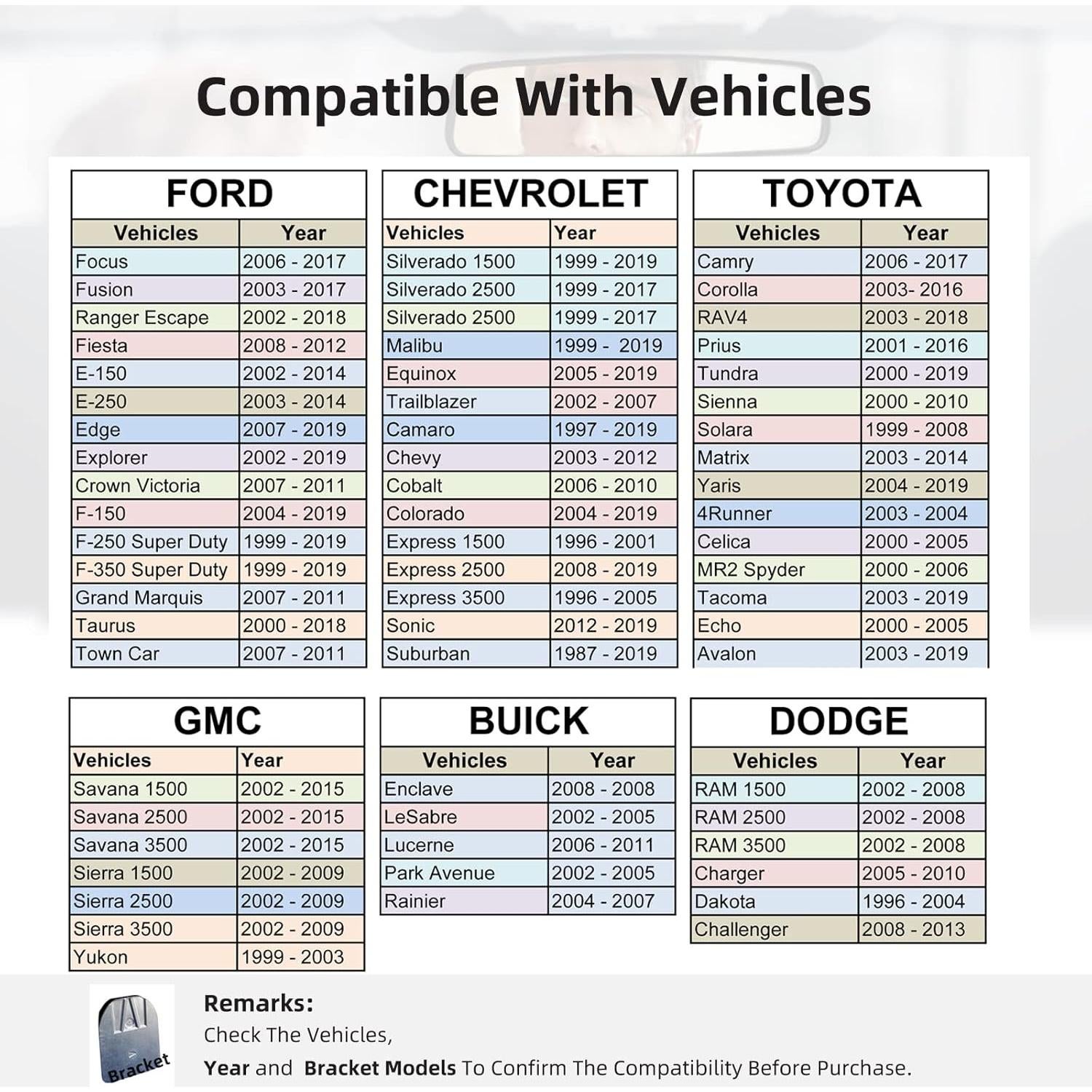 Espejo Retrovisor Interior JINGEA 10.5" Anti-reflejo para Toyota, Jeep, Nissan