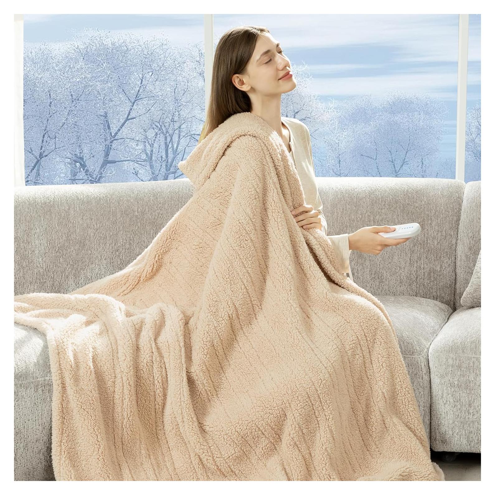 Manta Térmica Eléctrica LUZARTA 127x152 cm Beige 5 Niveles