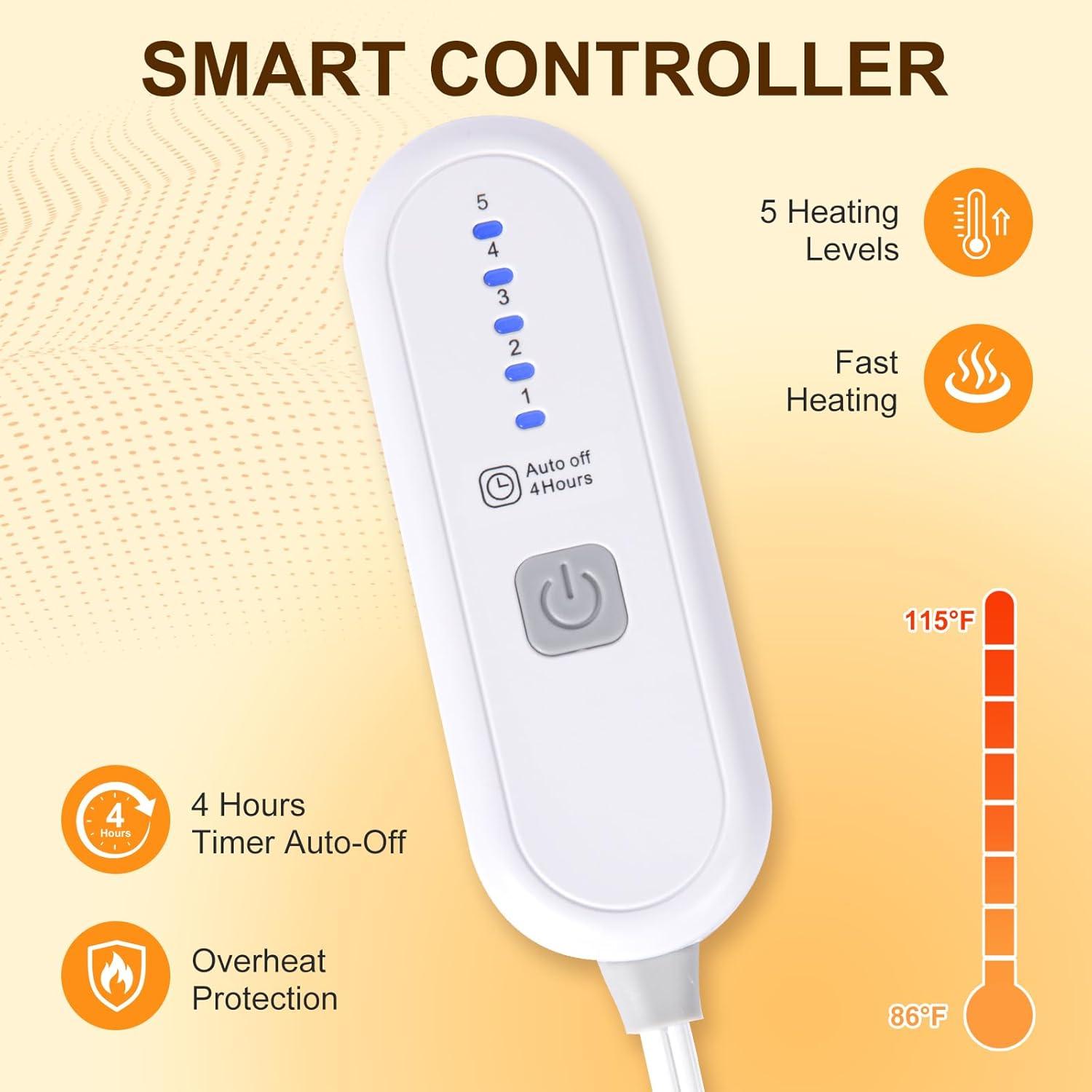 Manta Térmica Eléctrica LUZARTA 127x152 cm Beige 5 Niveles