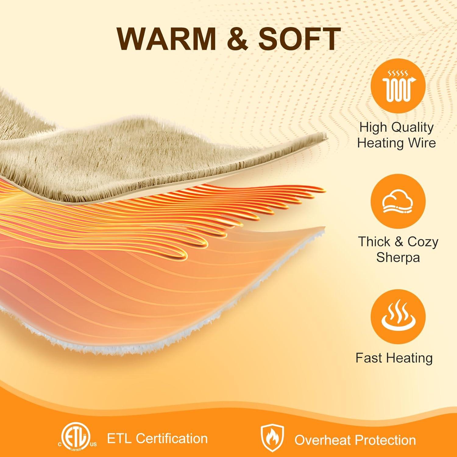 Manta Térmica Eléctrica LUZARTA 127x152 cm Beige 5 Niveles