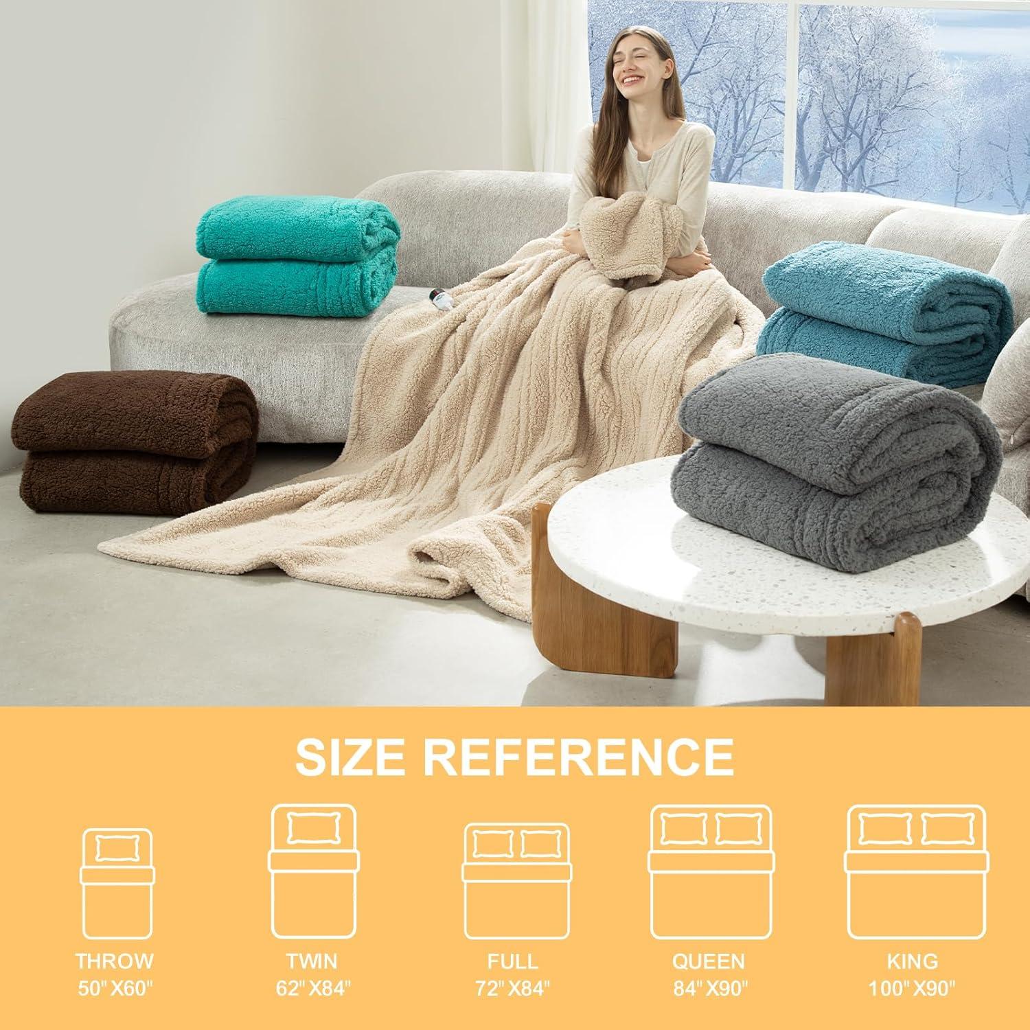 Manta Térmica Eléctrica LUZARTA 127x152 cm Beige 5 Niveles