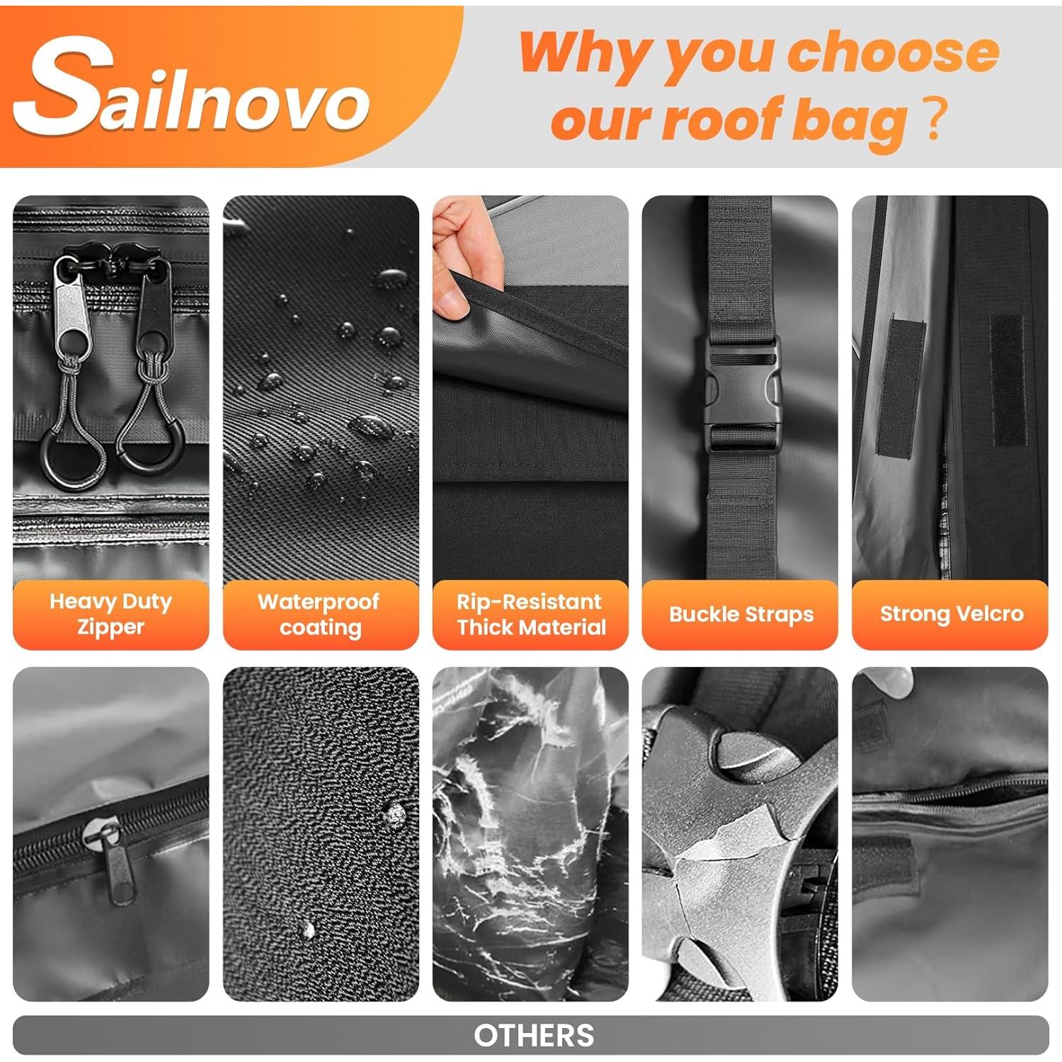 Transportador de Carga en Techo Sailnovo 15 Pies Cúbicos Impermeable