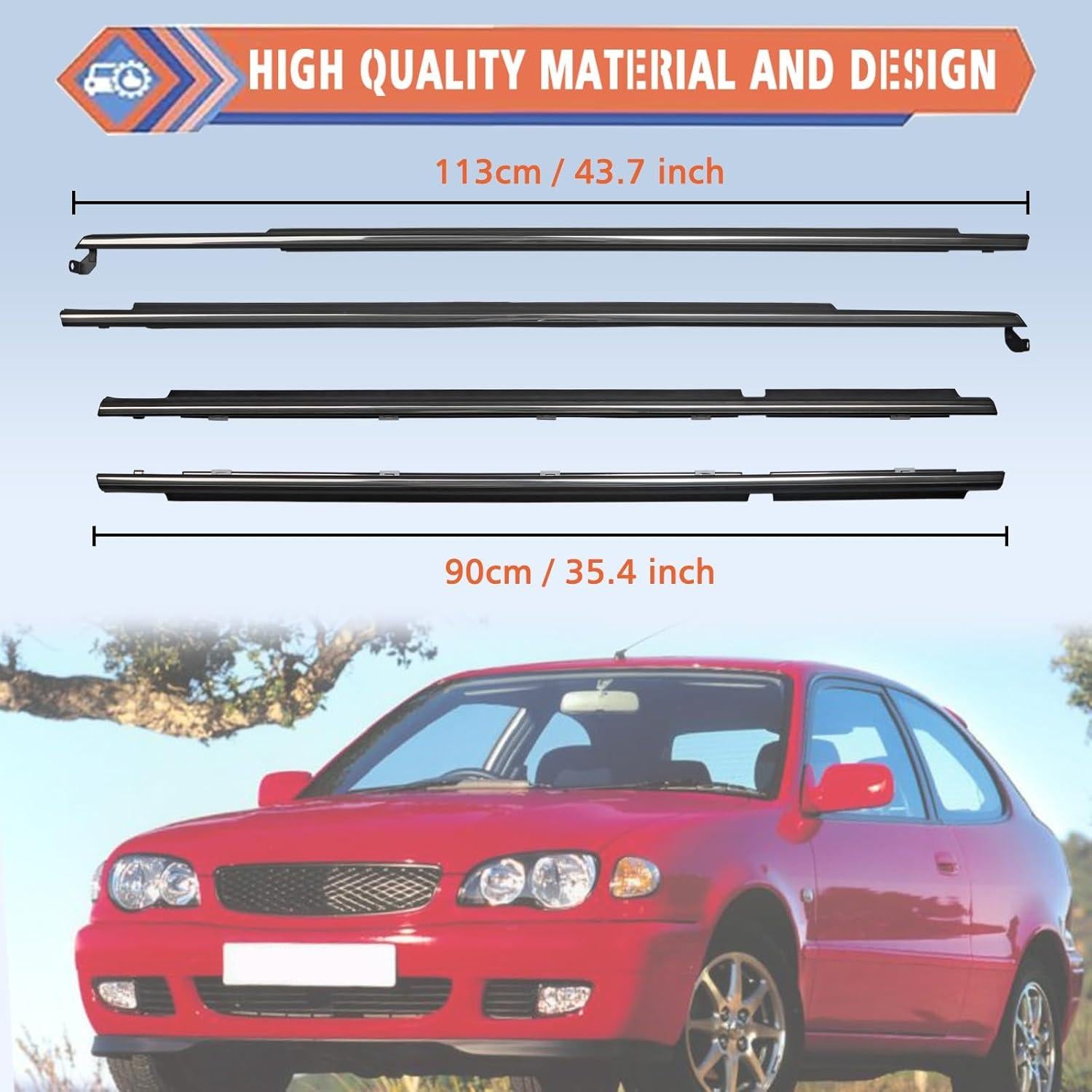 ZONFANT Weatherstrip Ventana Puerta Exterior Toyota Corolla 1995-2002