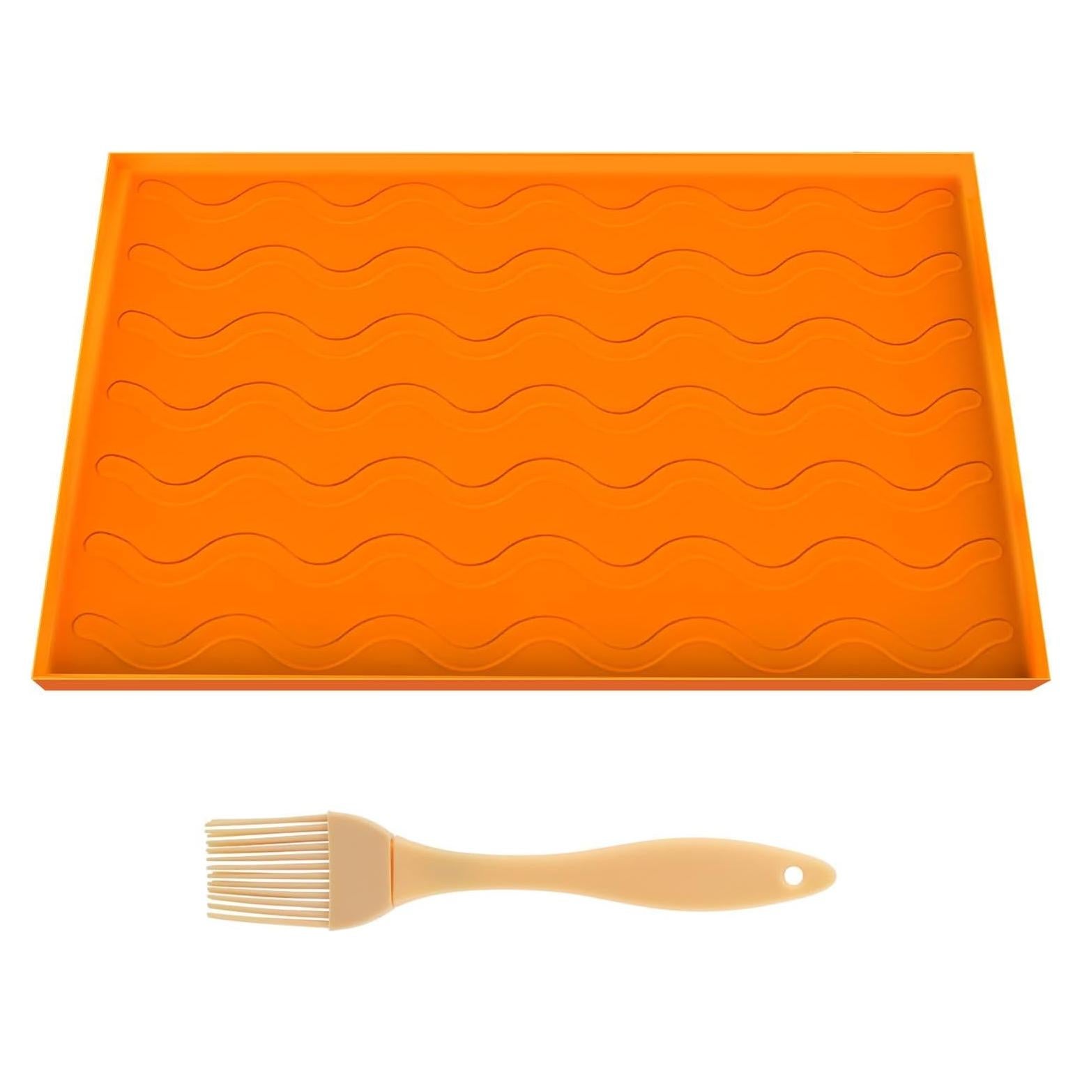 Cubierta de Plancha BBQ 36" Bibabala + Brocha Silicona Naranja
