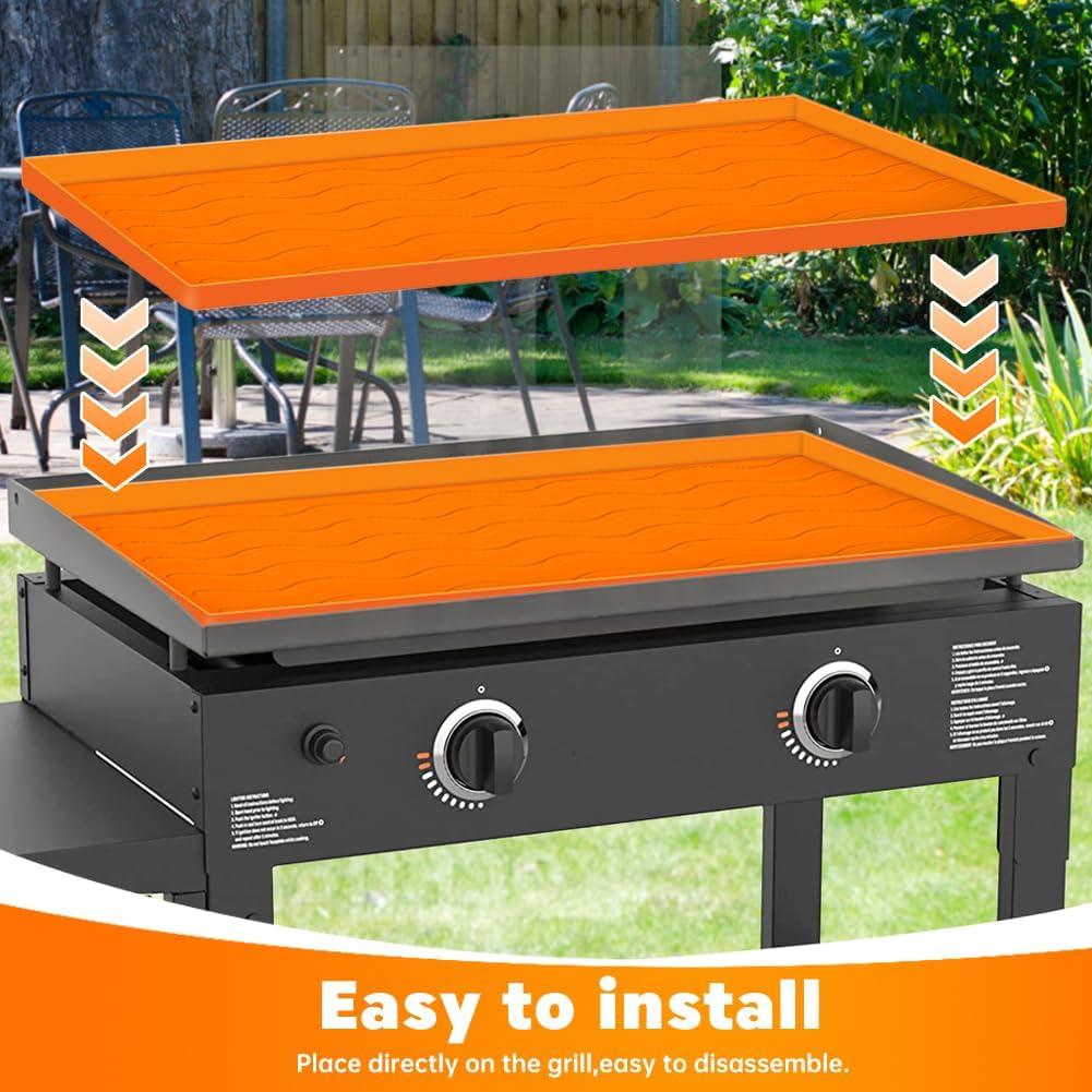 Cubierta de Plancha BBQ 36" Bibabala + Brocha Silicona Naranja