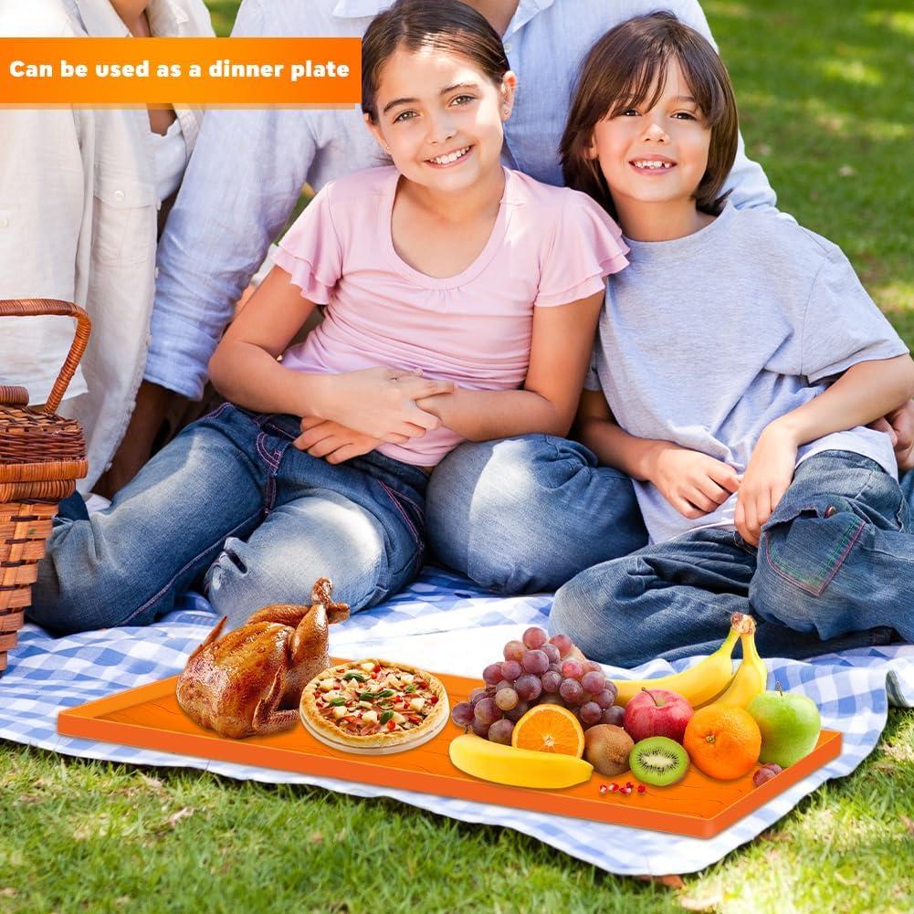 Cubierta de Plancha BBQ 36" Bibabala + Brocha Silicona Naranja