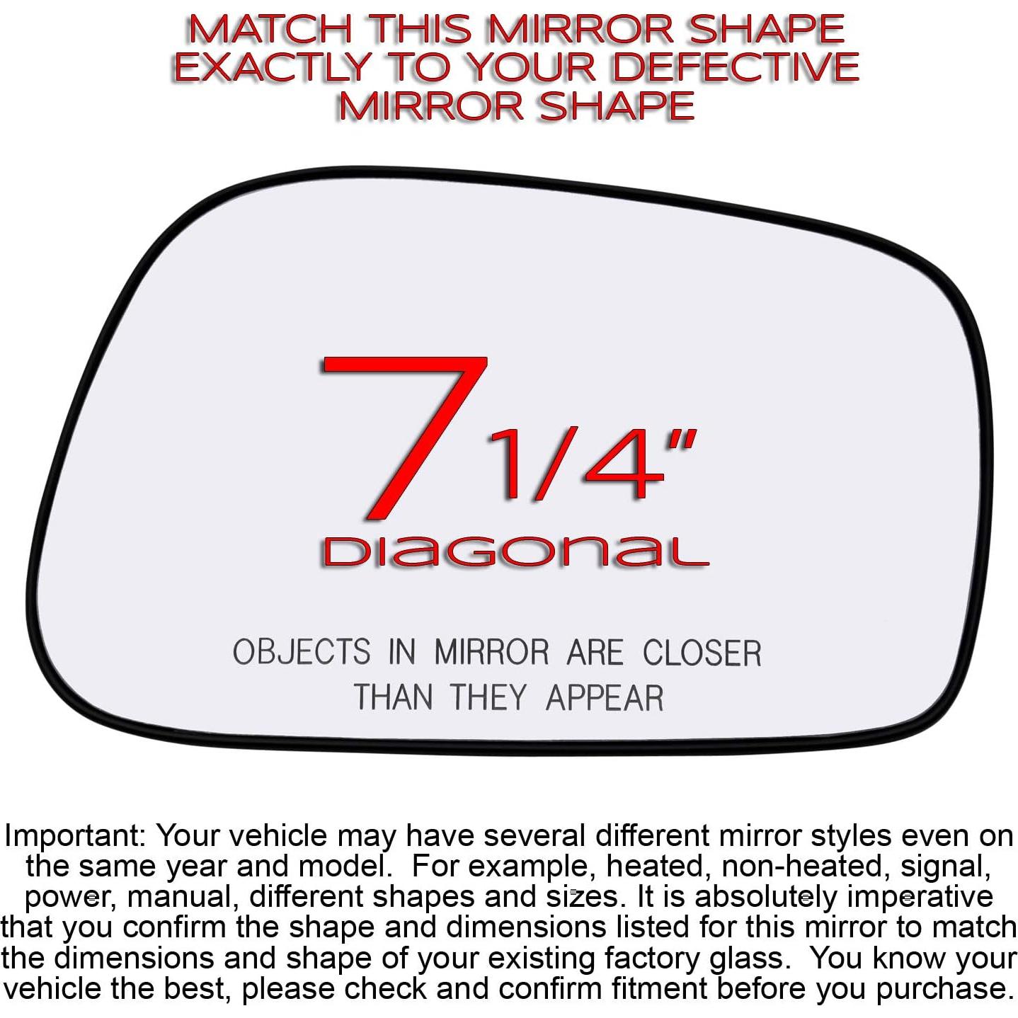 Espejo Lateral Derecho Rugged TUFF para Toyota Corolla 2003-2008