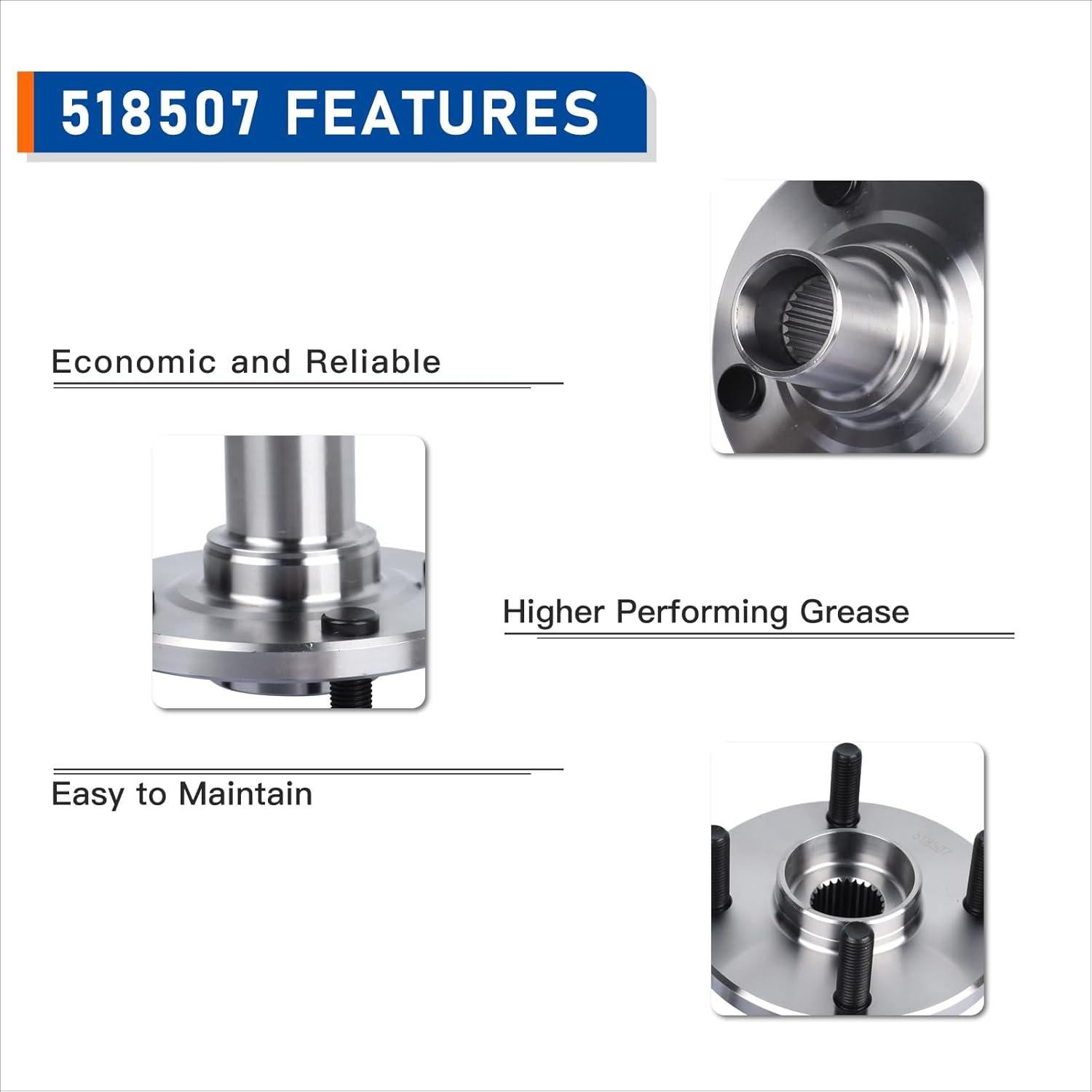 Juego de 2 Rodamientos de Cubo de Rueda Delantero PAROD 518507