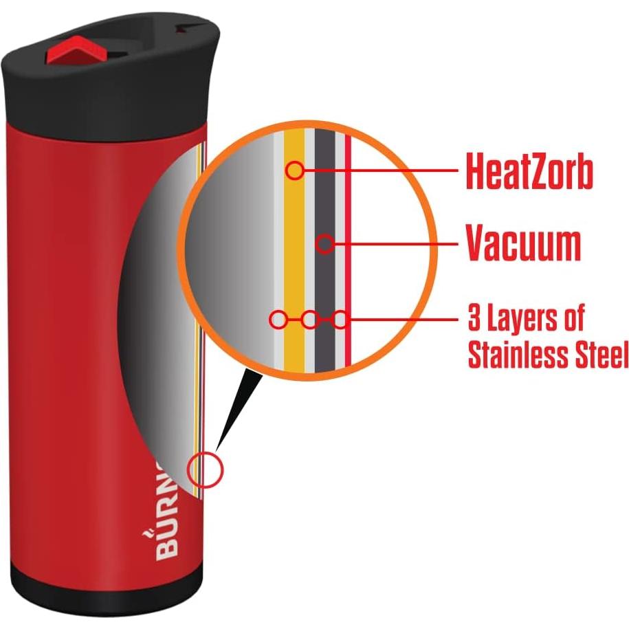 Taza Inteligente BURNOUT 16 oz. Acero Inoxidable Negra