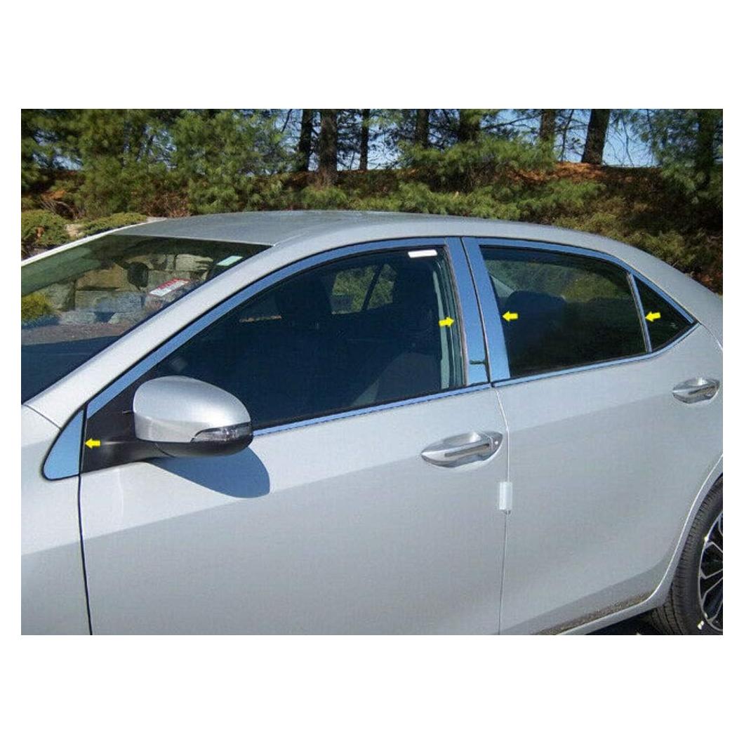 Trim de Acero Inoxidable QAA para Toyota Corolla 2014-2019 - 8 Piezas