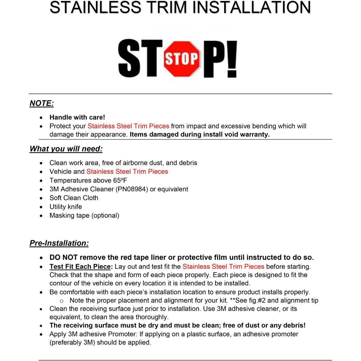 Trim de Acero Inoxidable QAA para Toyota Corolla 2014-2019 - 8 Piezas