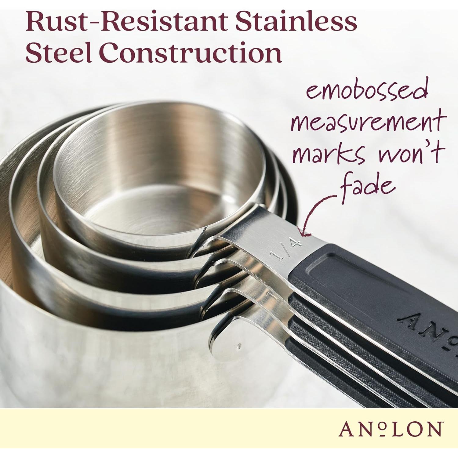 Juego de Tazas Medidoras Magnéticas Anolon SureGrip 4 Piezas