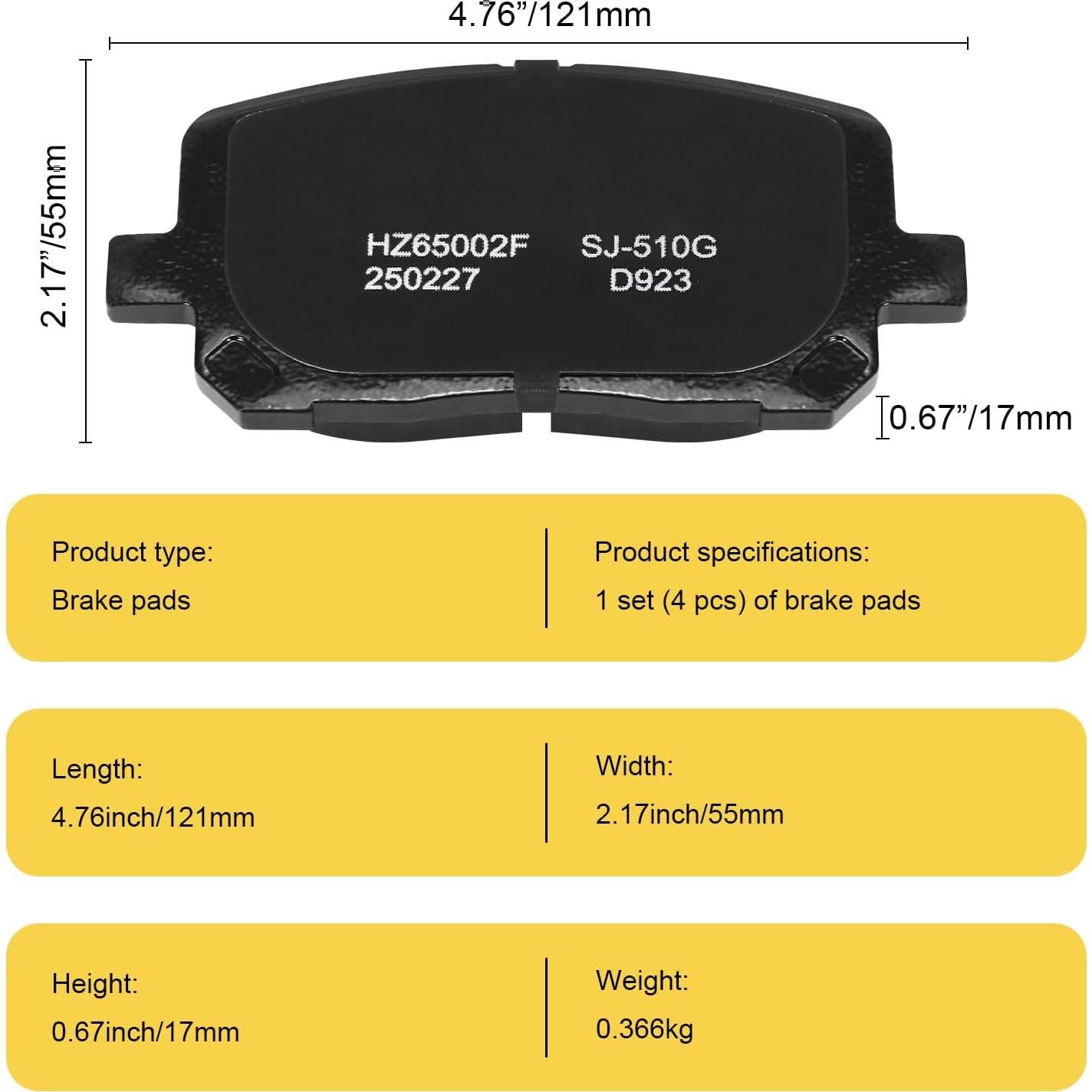 Pastillas de freno cerámicas HECHENQICHE para Toyota y Pontiac