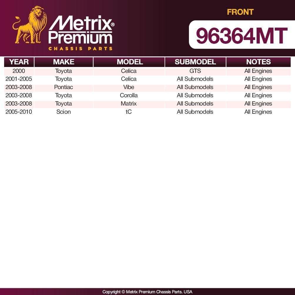 Rotor de Freno Delantero Metrix 275mm para Toyota y Pontiac