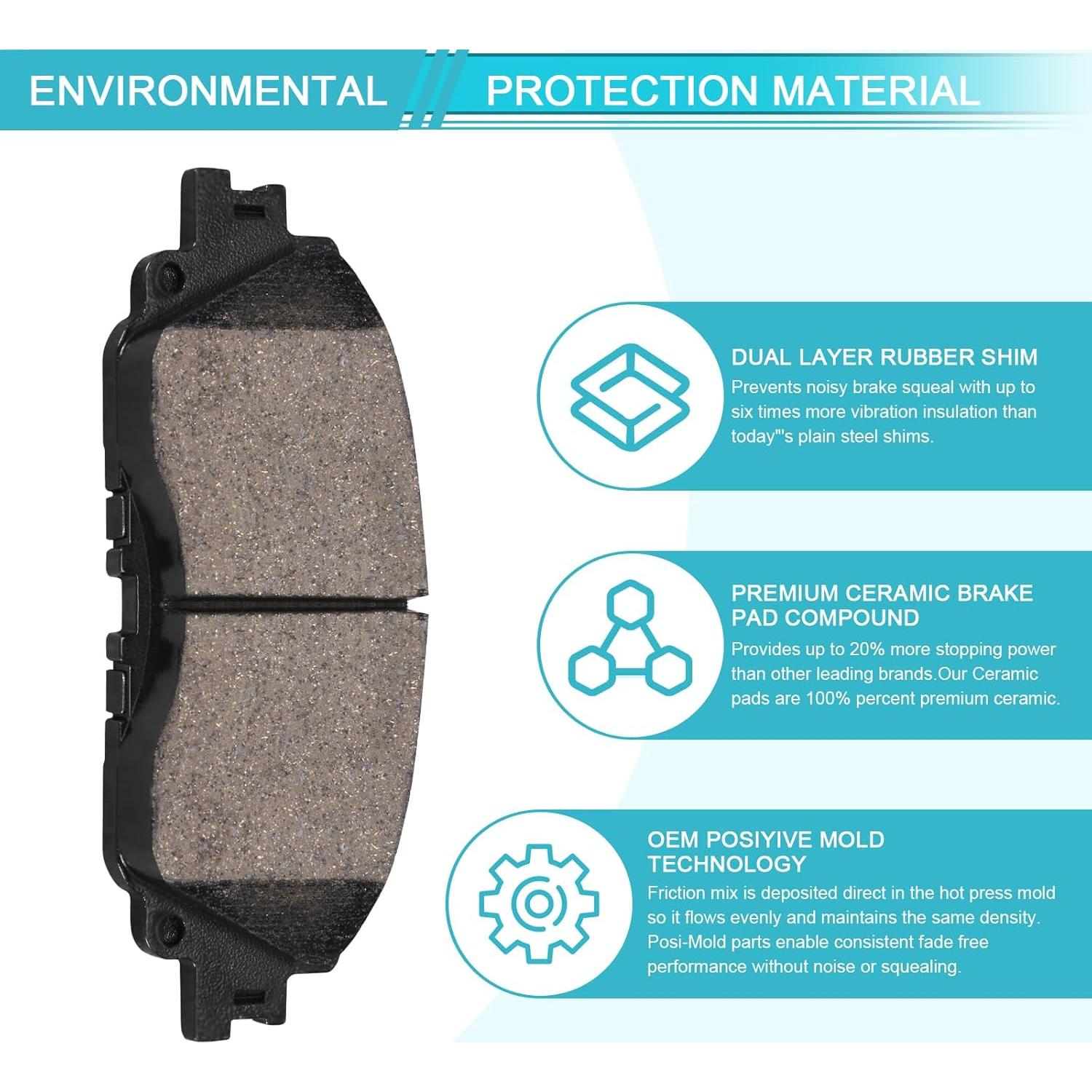 Pastillas de freno delanteras semi-metálicas HYFTJYZ HSK-HZ2076