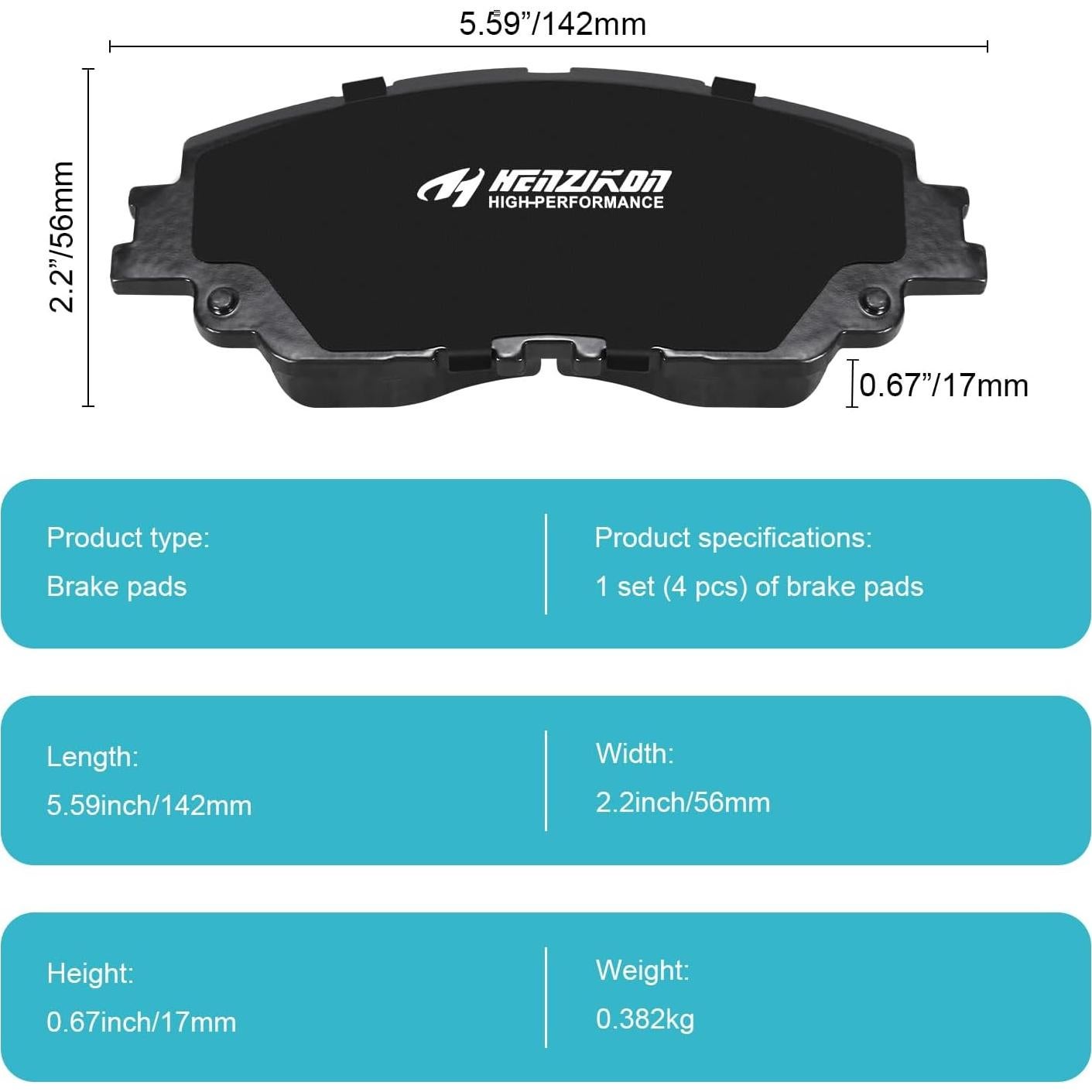 Pastillas de freno delanteras semi-metálicas HYFTJYZ HSK-HZ2076