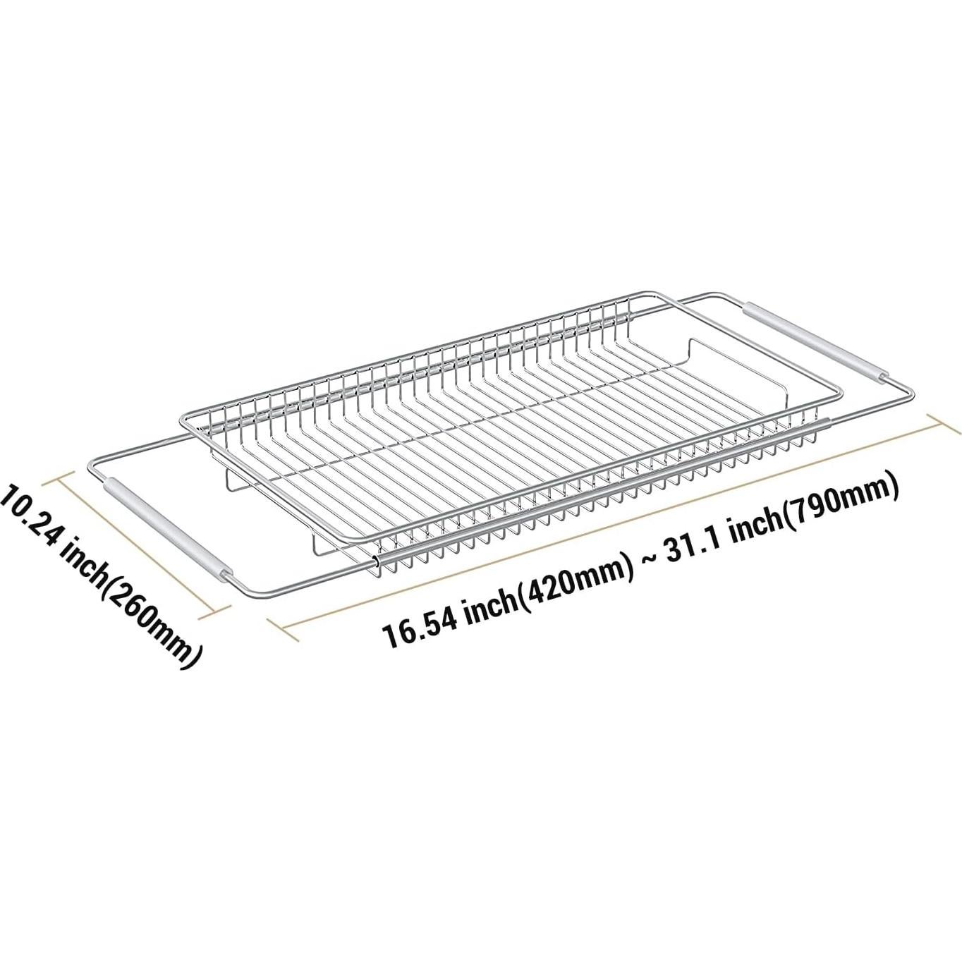 Escurridor de Platos Extensible TABABAO Acero Inoxidable 304