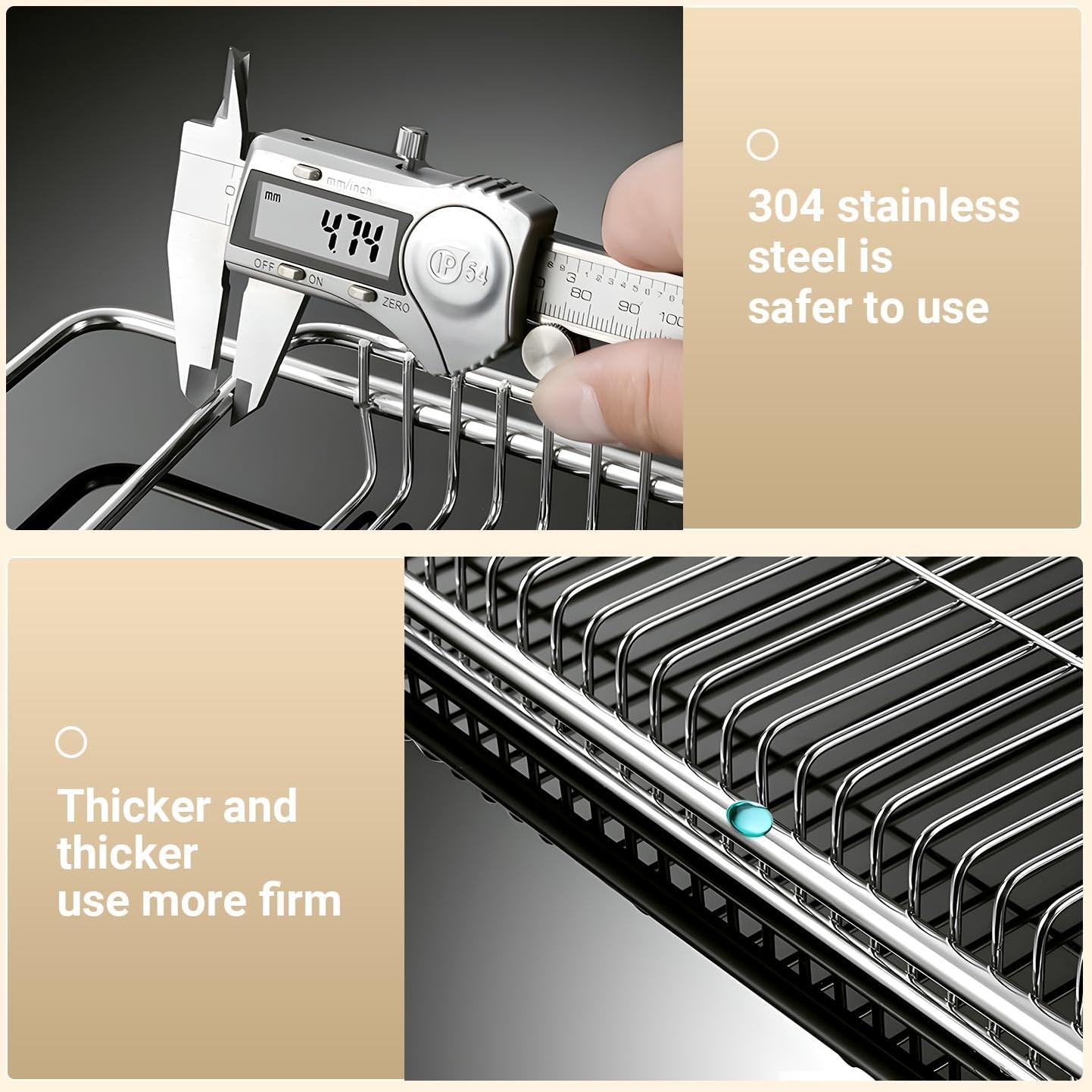 Escurridor de Platos Extensible TABABAO Acero Inoxidable 304
