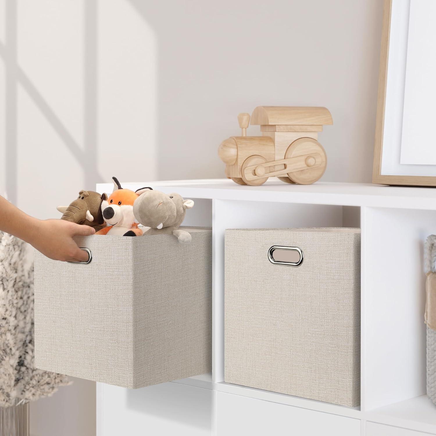 Cajas de Almacenamiento Plegables Posprica 38x33cm Set de 4 Beige