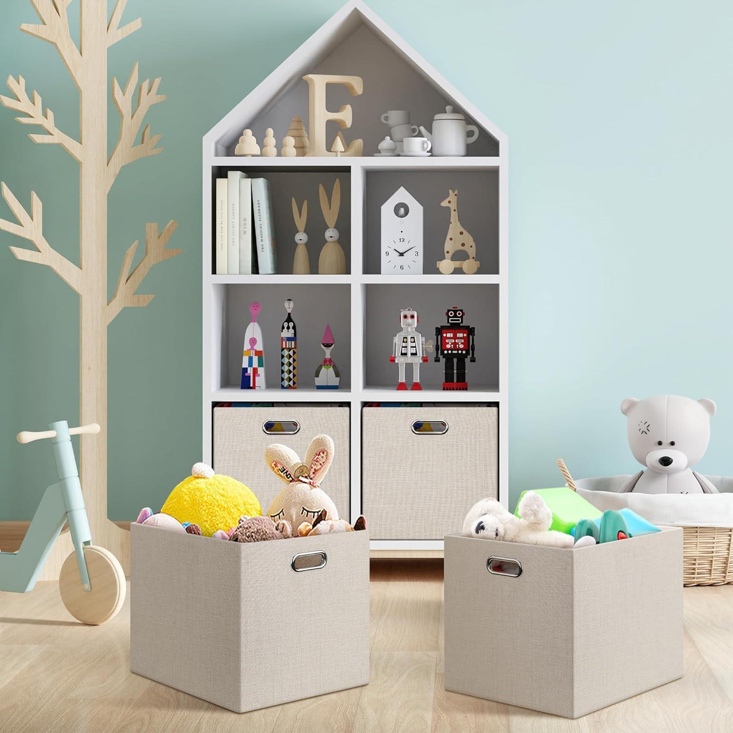 Cajas de Almacenamiento Plegables Posprica 38x33cm Set de 4 Beige