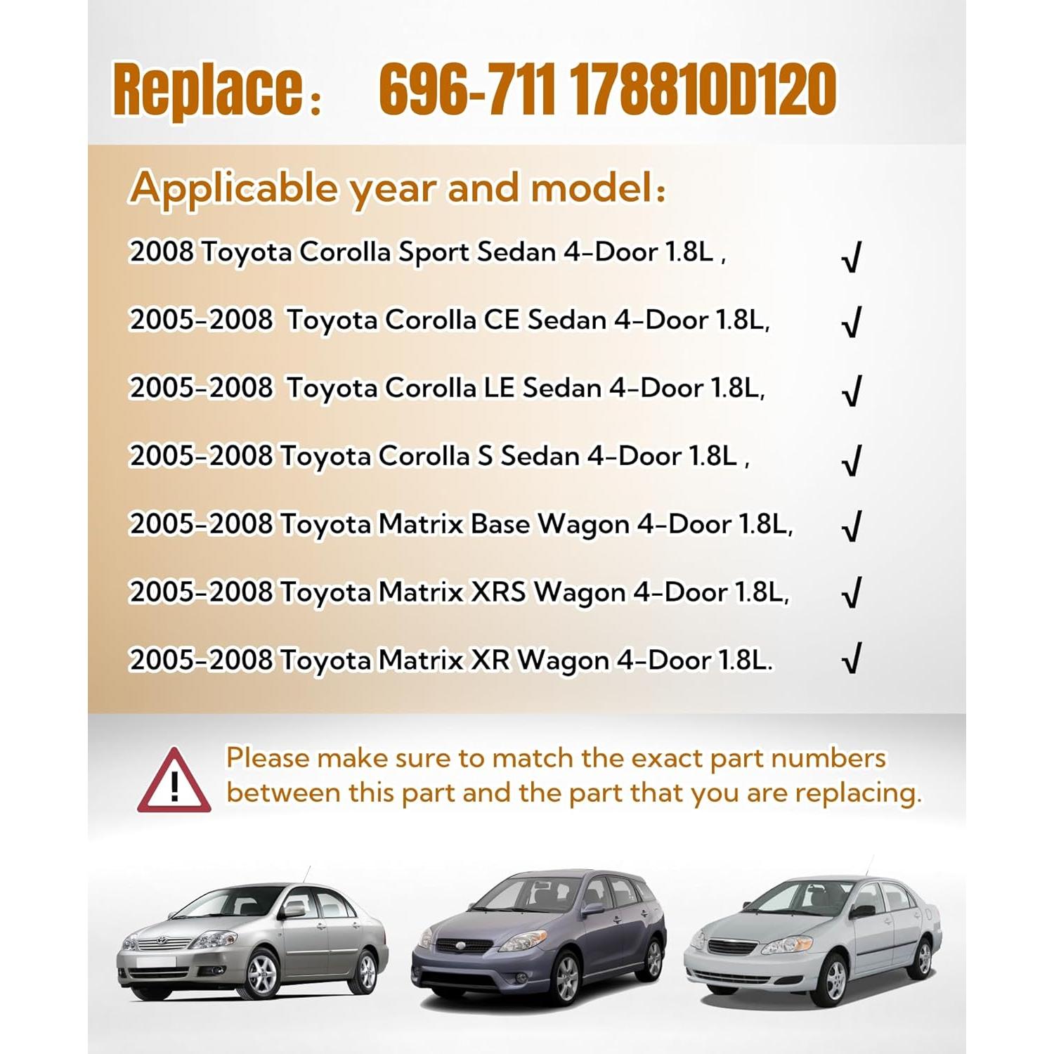 Manguera de entrada de aire Taruimoo 178810D120 para Toyota