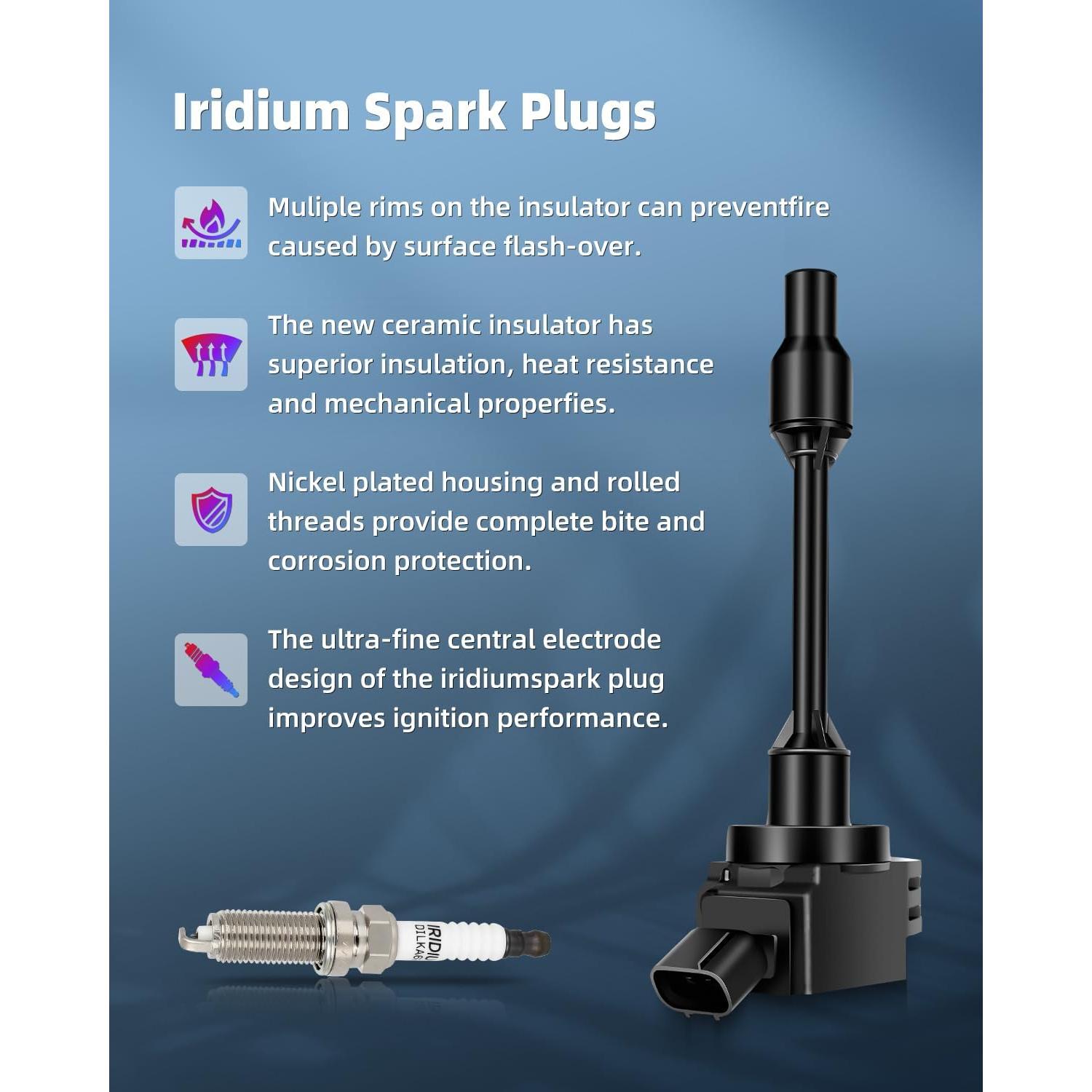 Bobinas de Encendido ECCPP UF848 con Bujías de Iridio para Toyota