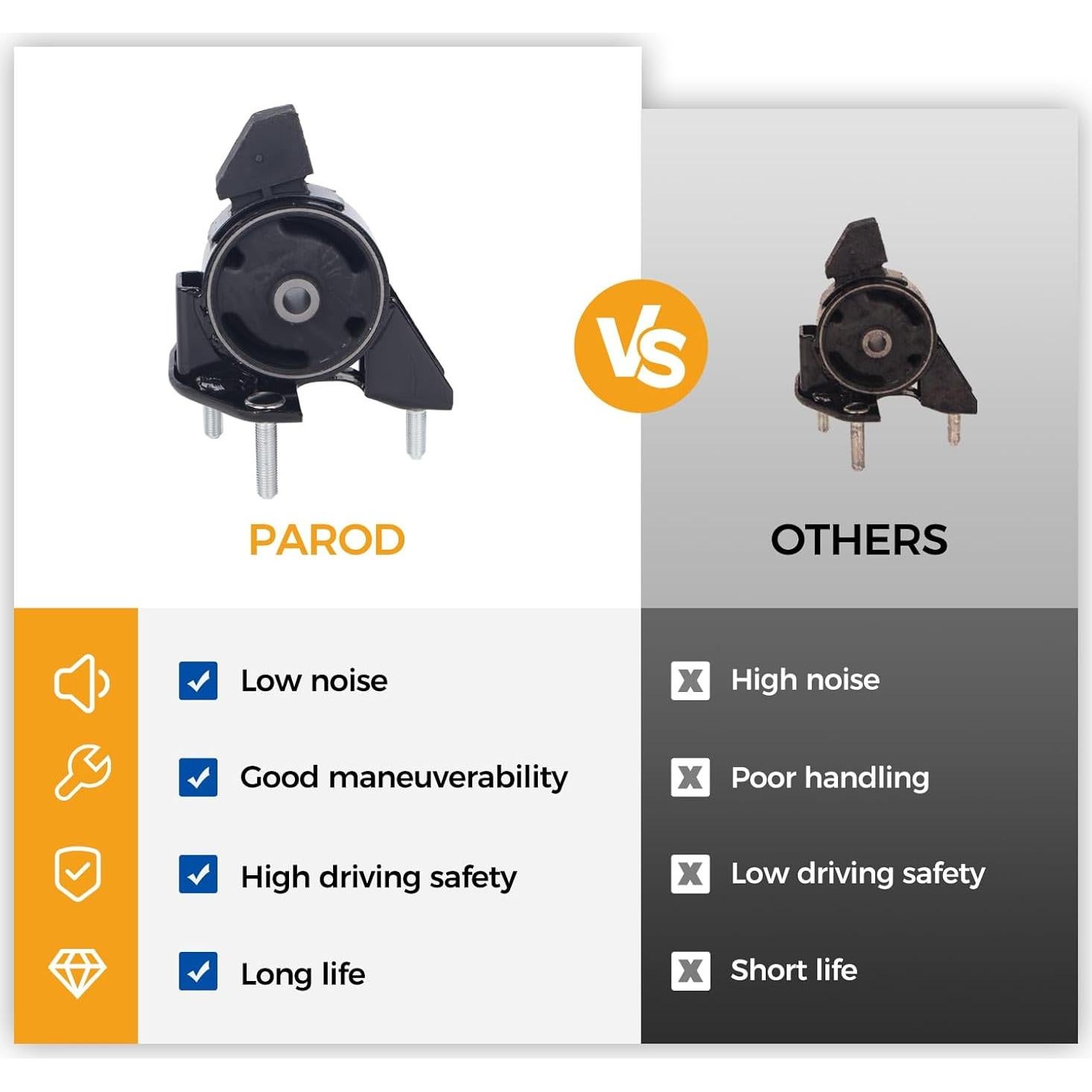 Soporte de Motor PAROD 4PCS para Chevy Prizm/Toyota Corolla 1998-2002