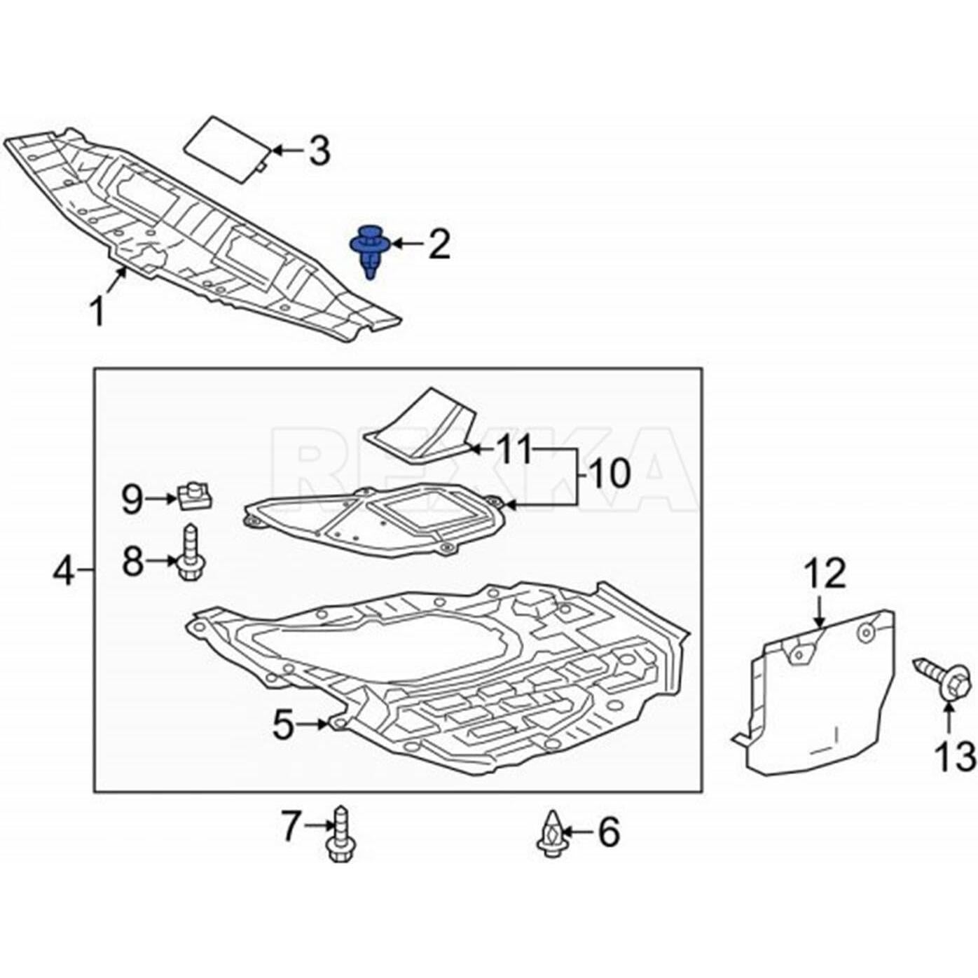 Clip de Retención Radiador Toyota Lexus 30pcs 90467-07217