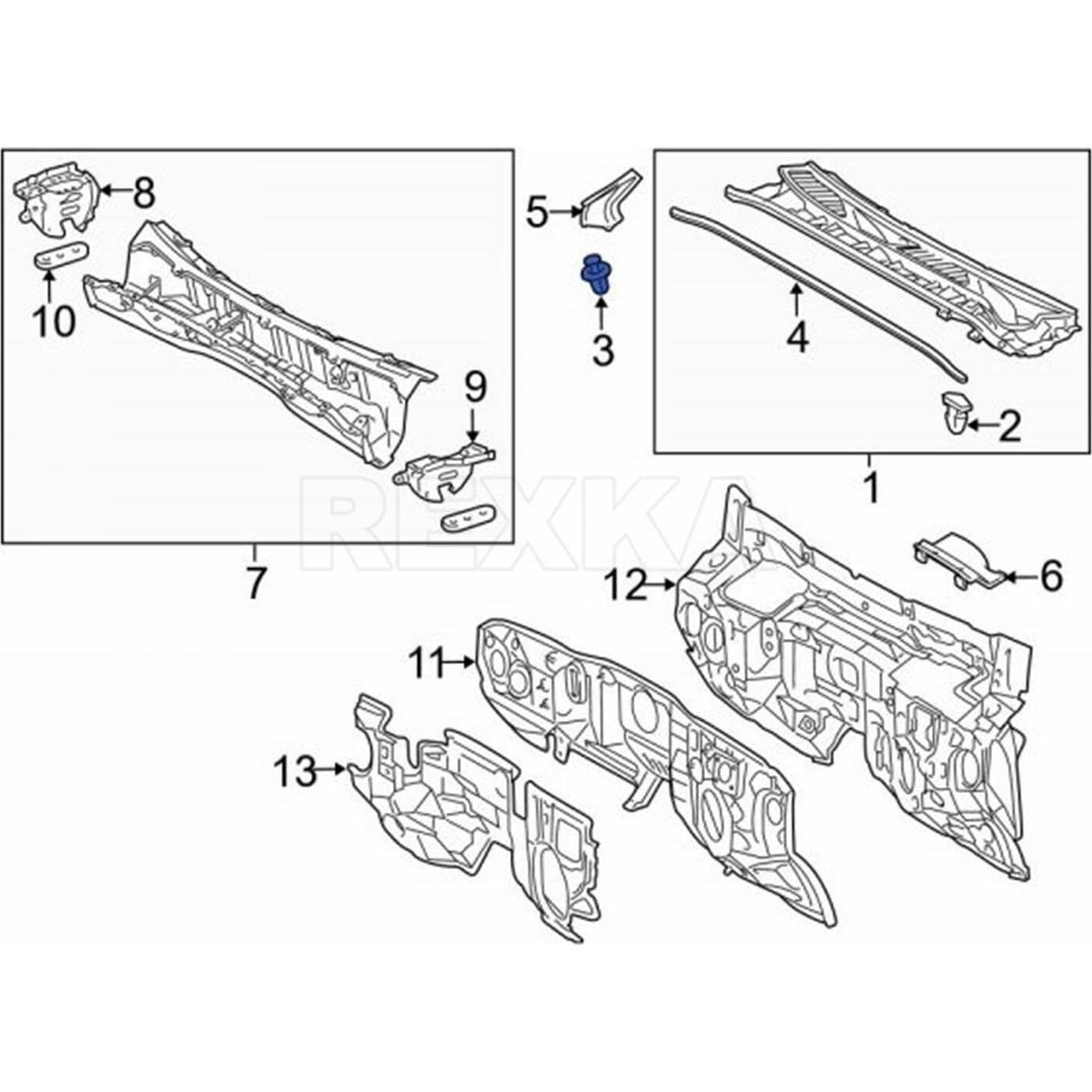 Clip de Retención Radiador Toyota Lexus 30pcs 90467-07217