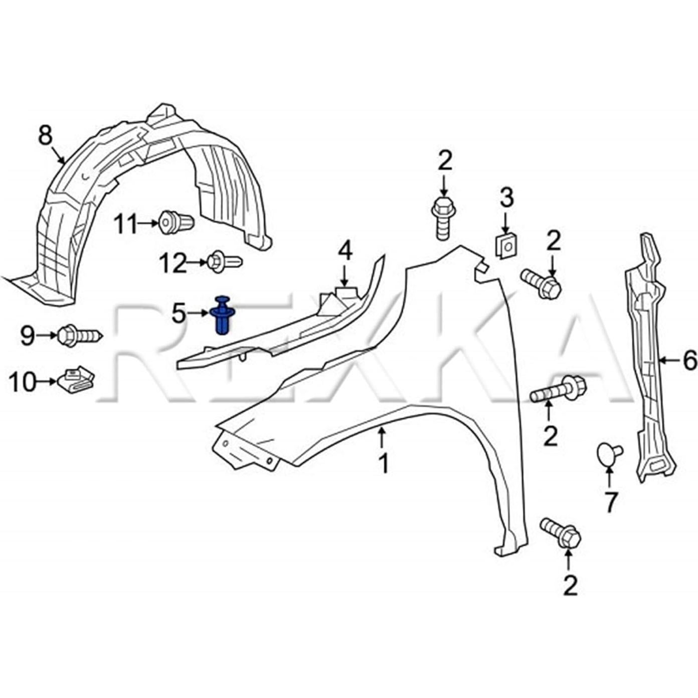 Clip de Retención Radiador Toyota Lexus 30pcs 90467-07217