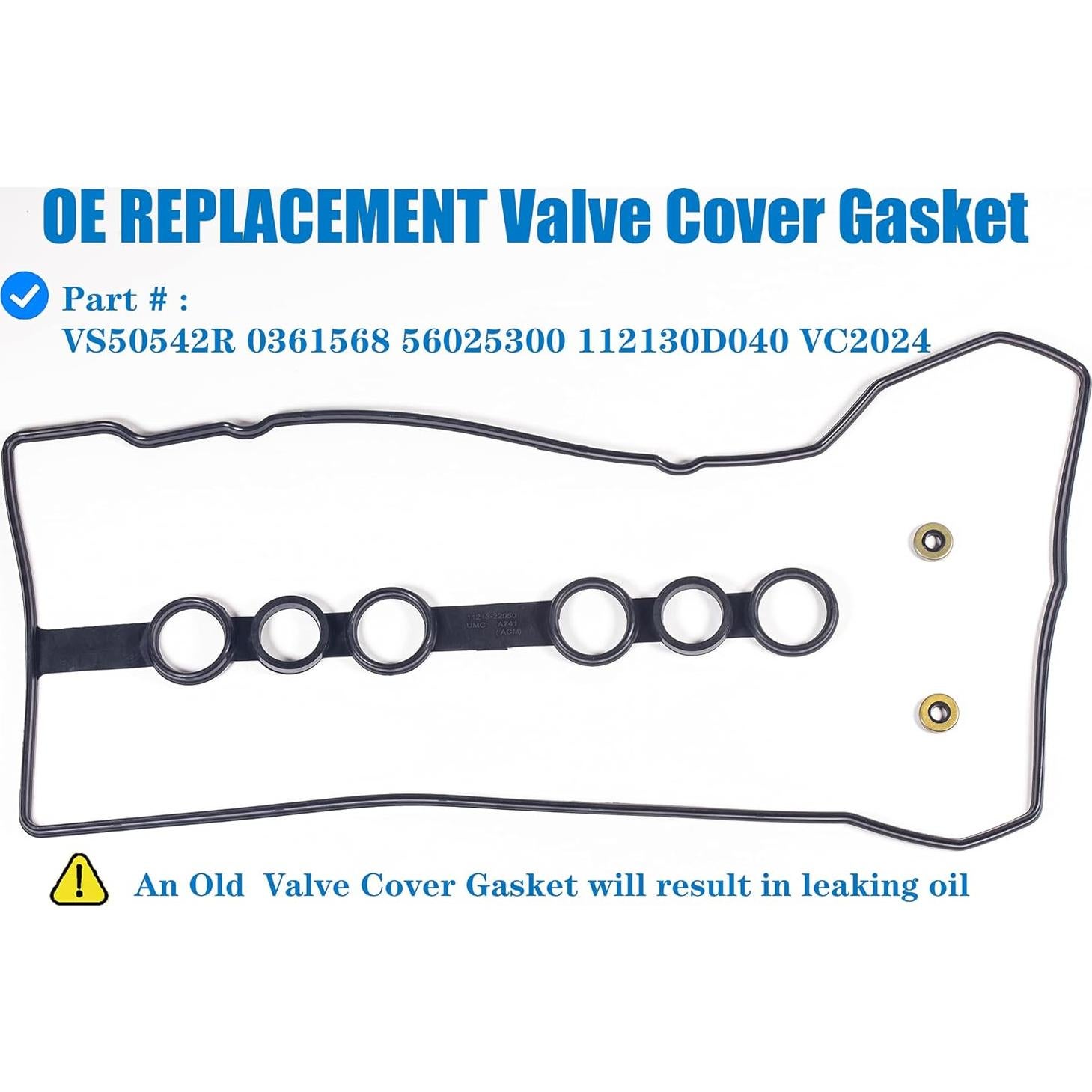 Junta de Tapa de Válvula HIHIAV VS50542R para Toyota 1.8L