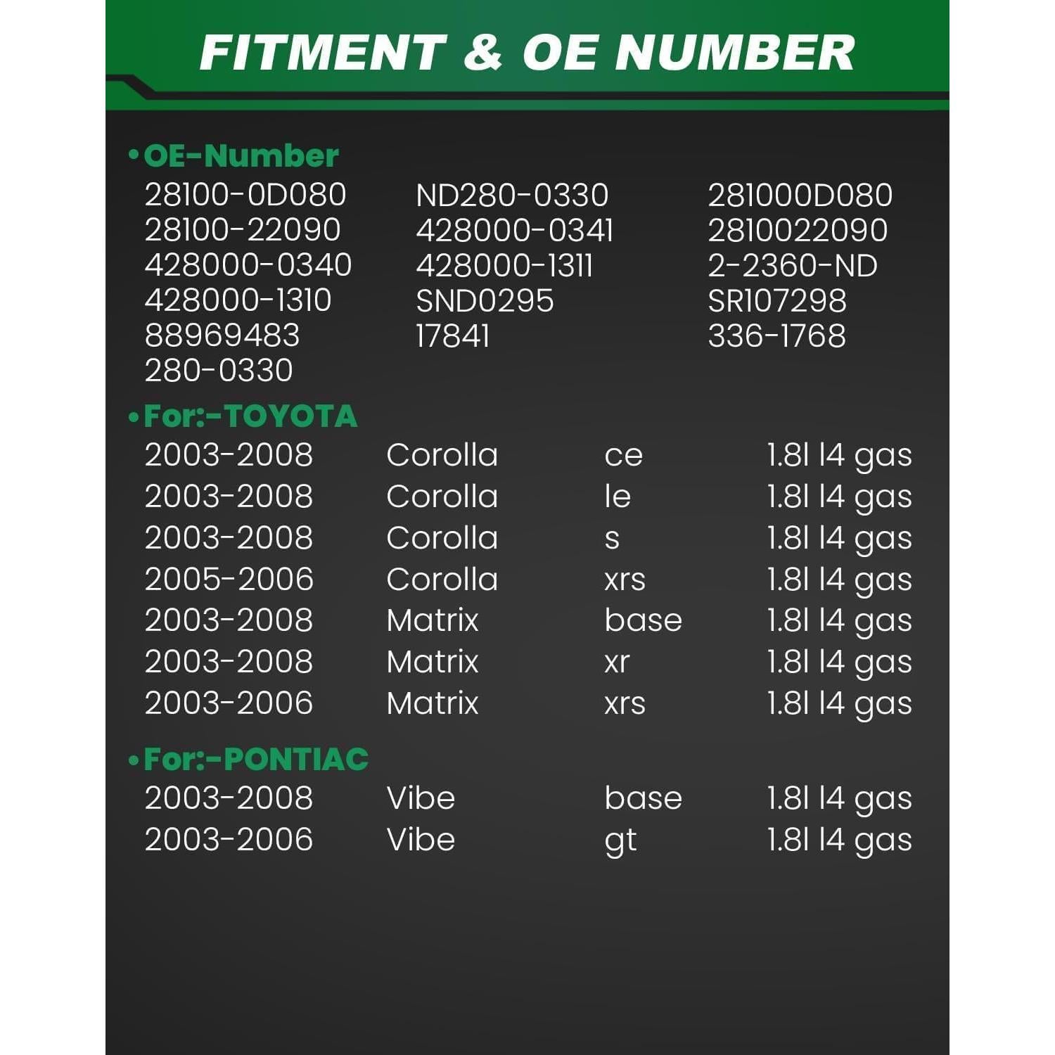 Motor de Arranque SZKAIDAG 12V 1.6KW para Toyota Corolla 2003-2008