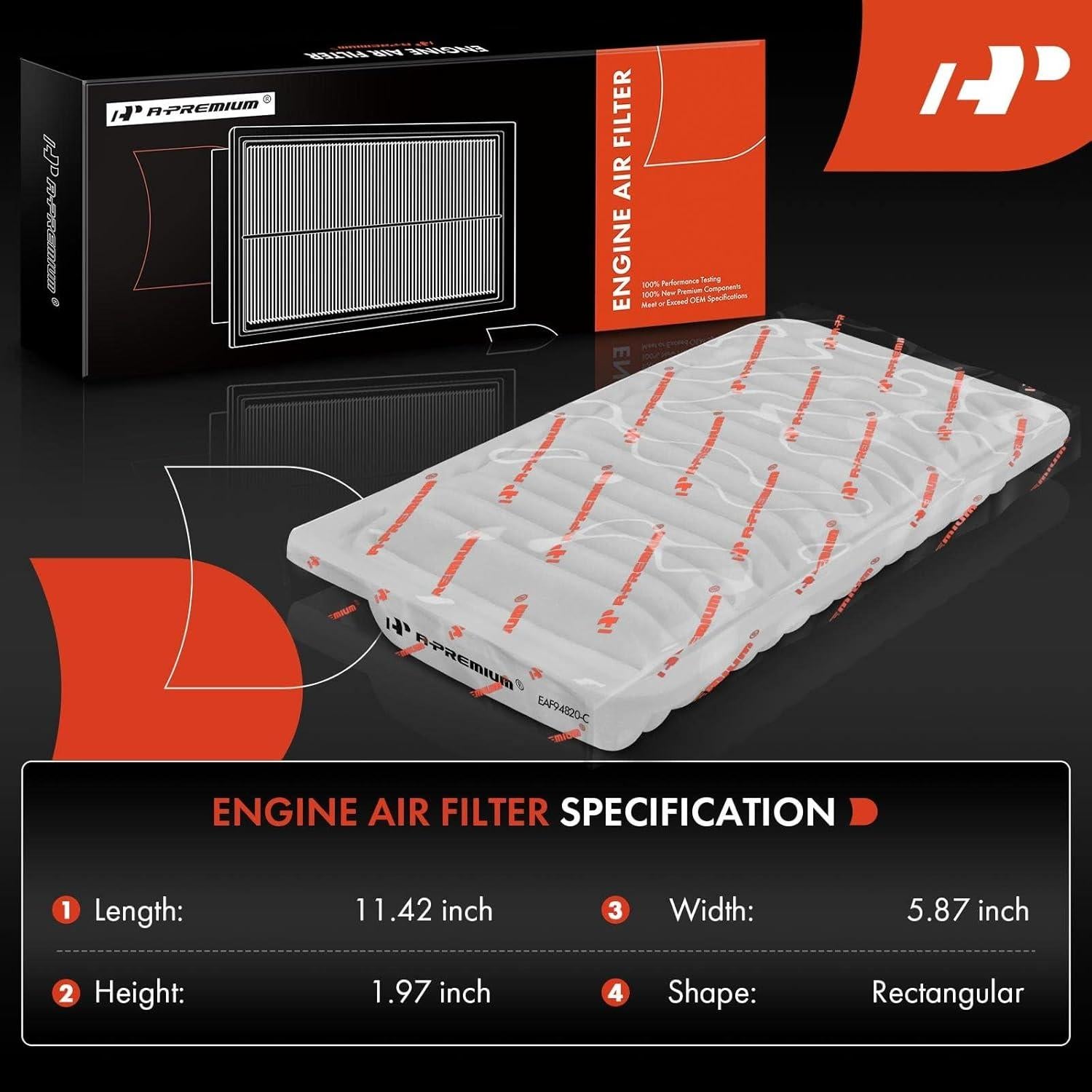 Filtro de Aire del Motor A-Premium para Toyota, Subaru y Pontiac