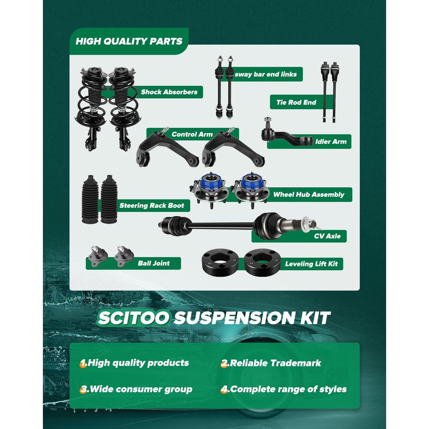 Kit de Suspensión Delantera SCITOO para Geo Prizm y Corolla 1993-1995