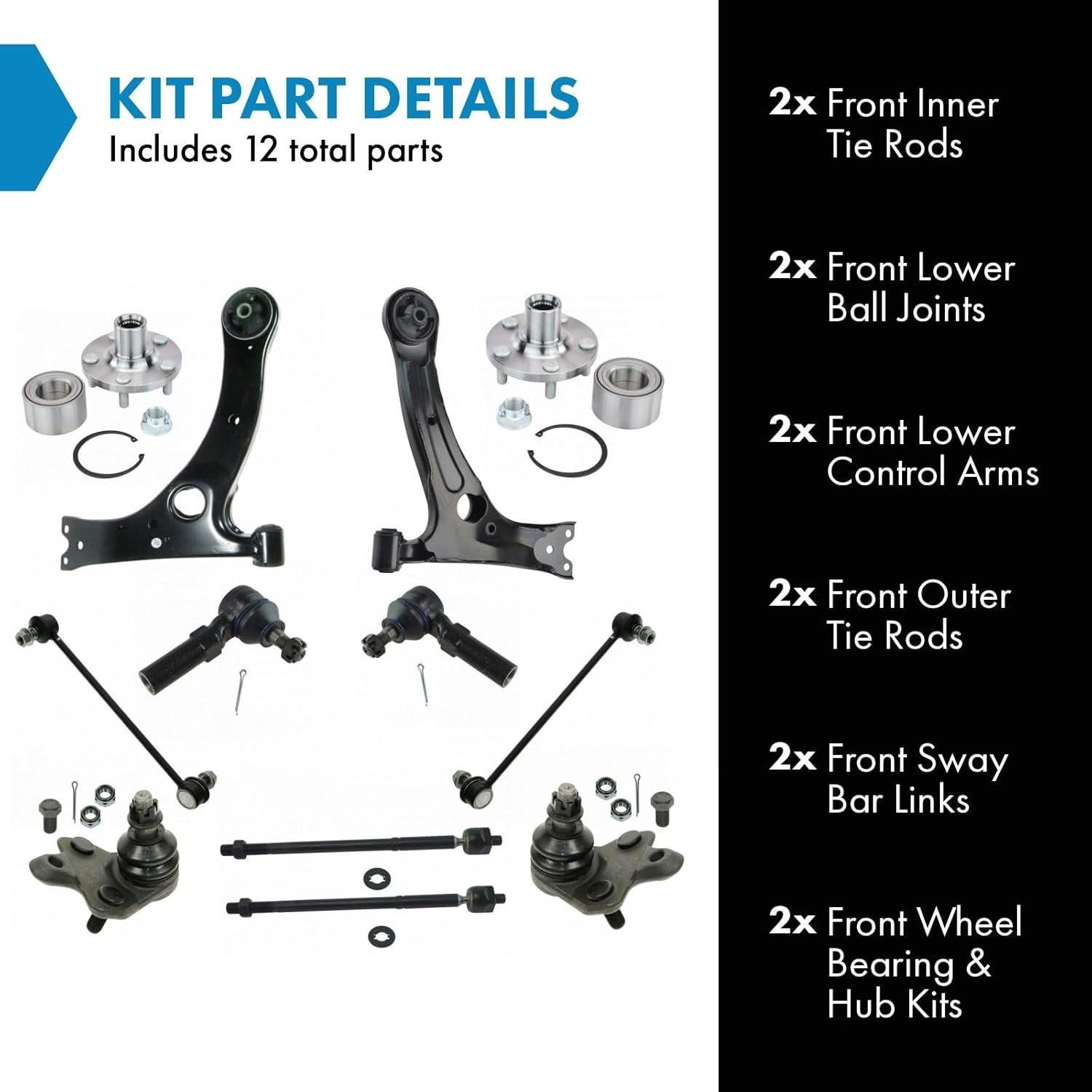 Kit de Suspensión y Dirección TRQ PSA65686 para Toyota Corolla 2009-2013