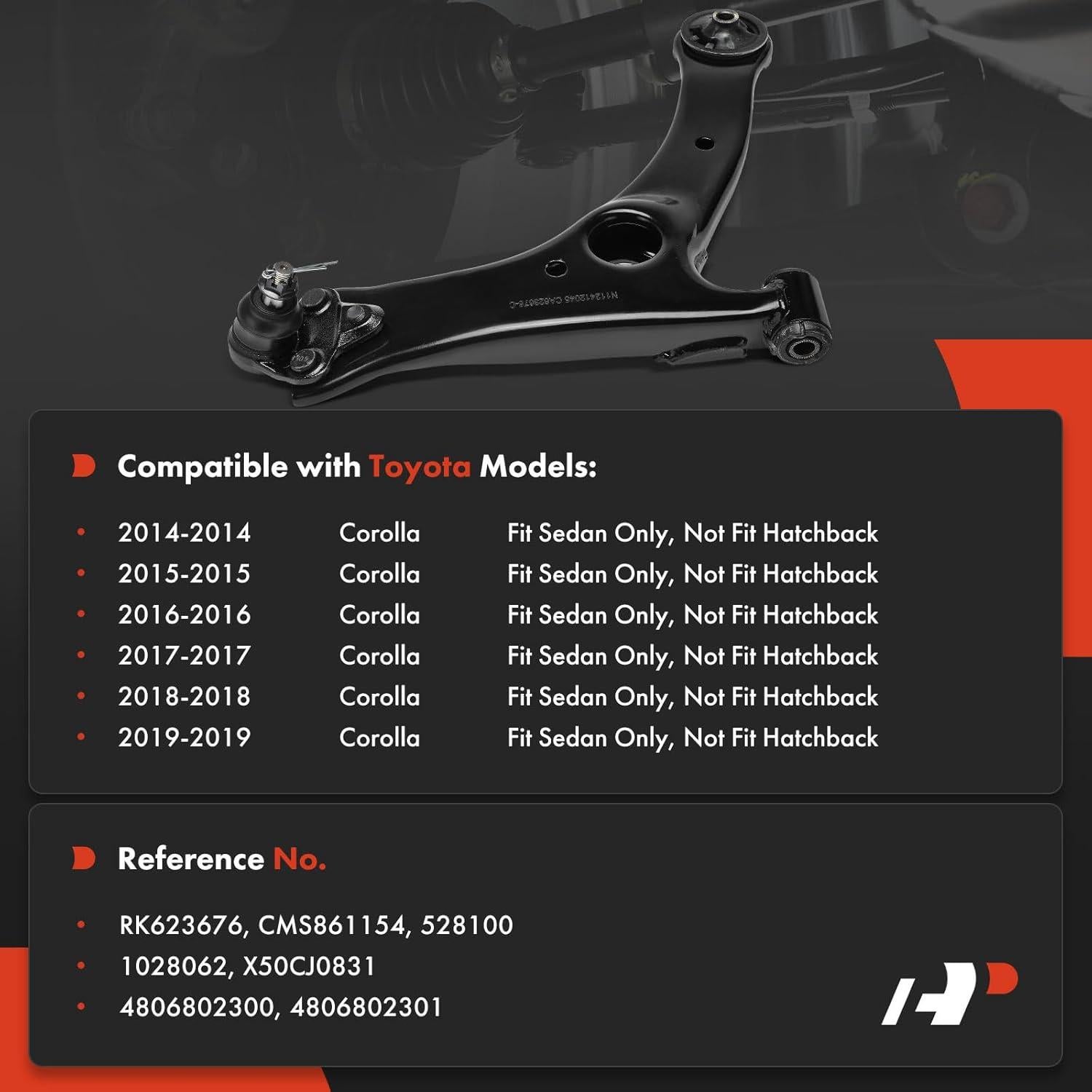 Brazo de Control Inferior Derecho A-Premium para Toyota Corolla 2014-2019