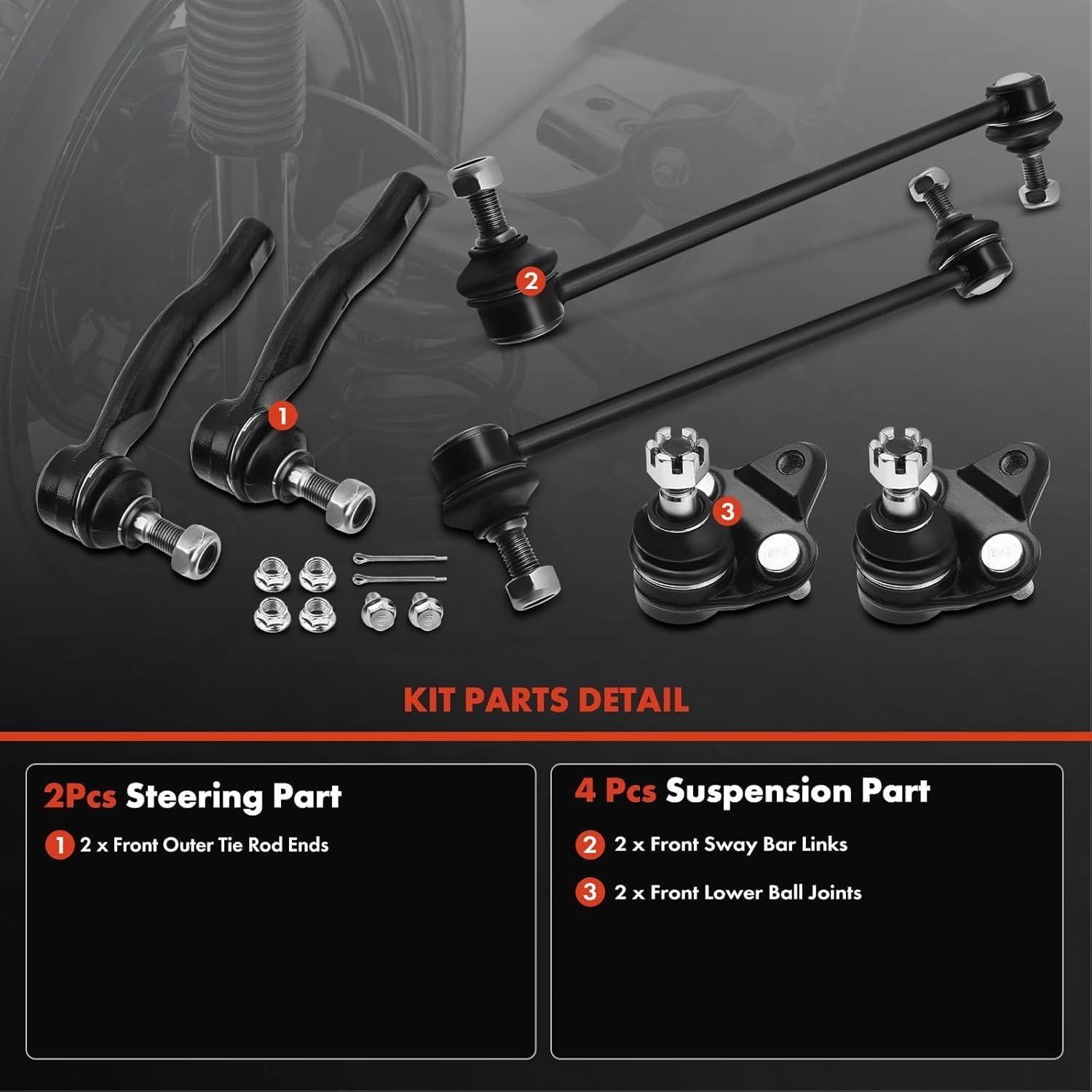 Conjunto de Suspensión Delantera A-Premium para Toyota Corolla 2003-2008
