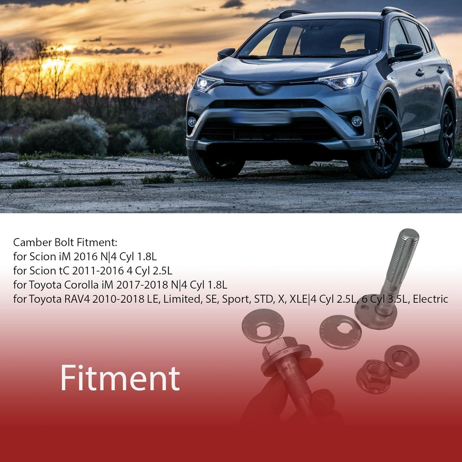 Pernos de Alineación Excéntrica HLVEAUTO para Camber Toyota